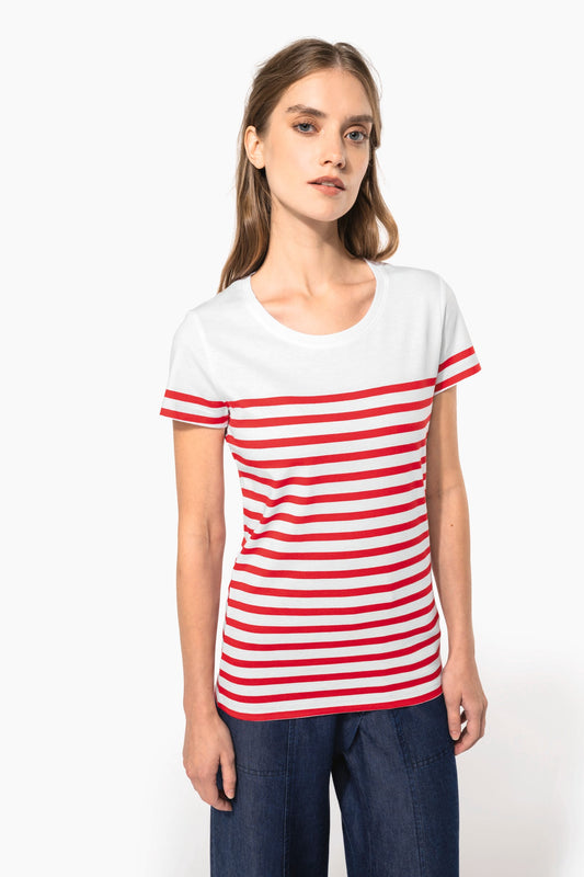 K3034 - T-shirt donna in stile marinaro Bio girocollo