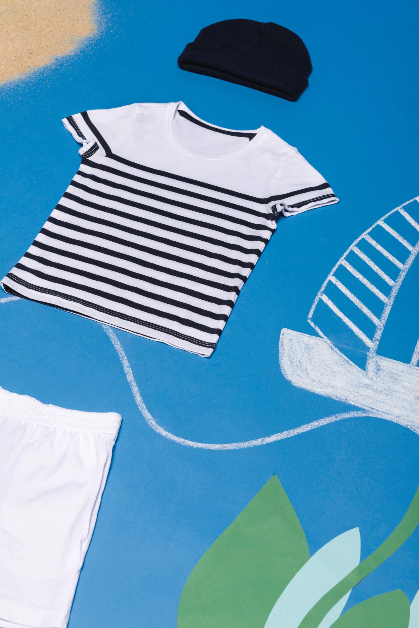 K3035 - T-shirt bambino in stile marinaro Bio girocollo