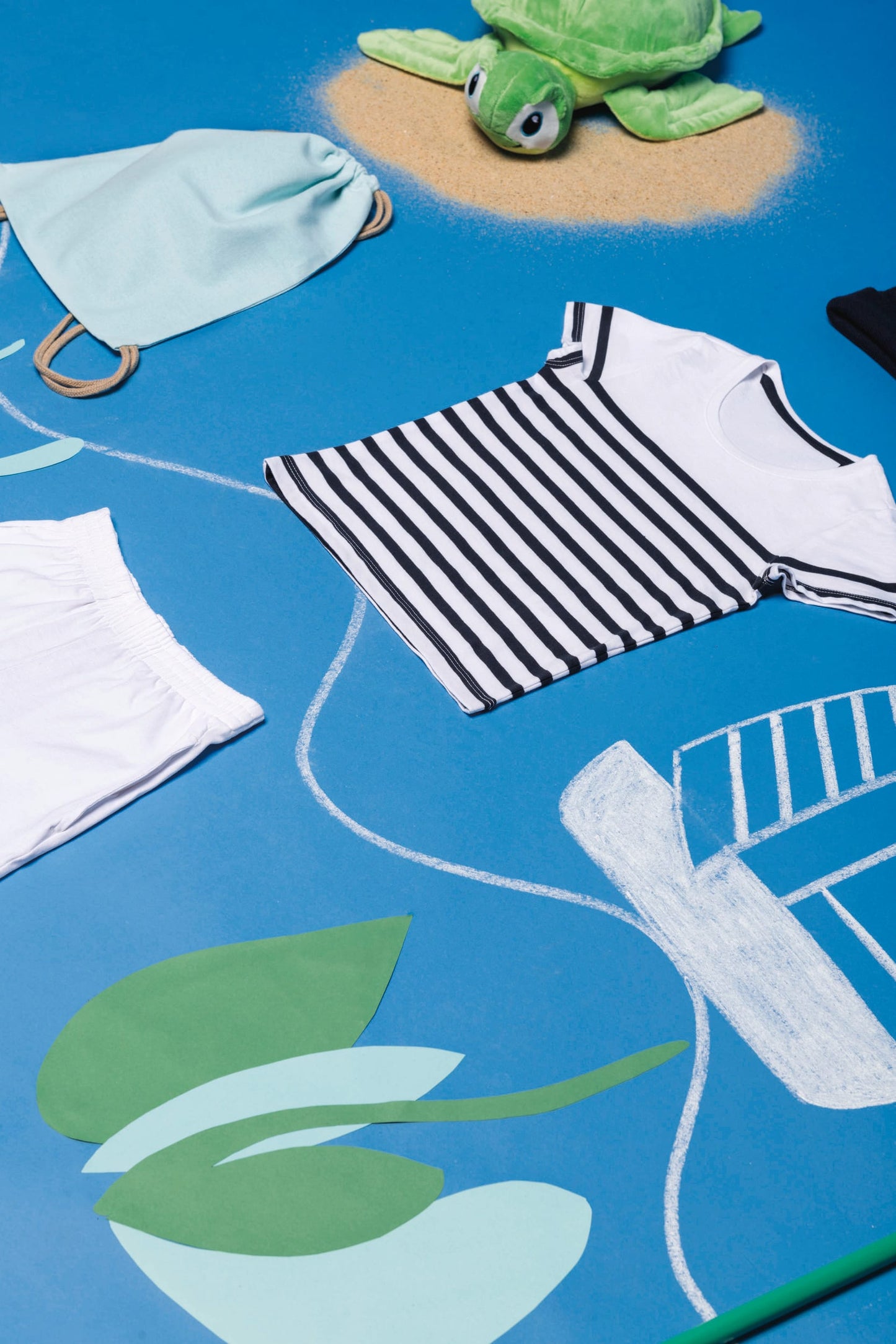 K3035 - T-shirt bambino in stile marinaro Bio girocollo