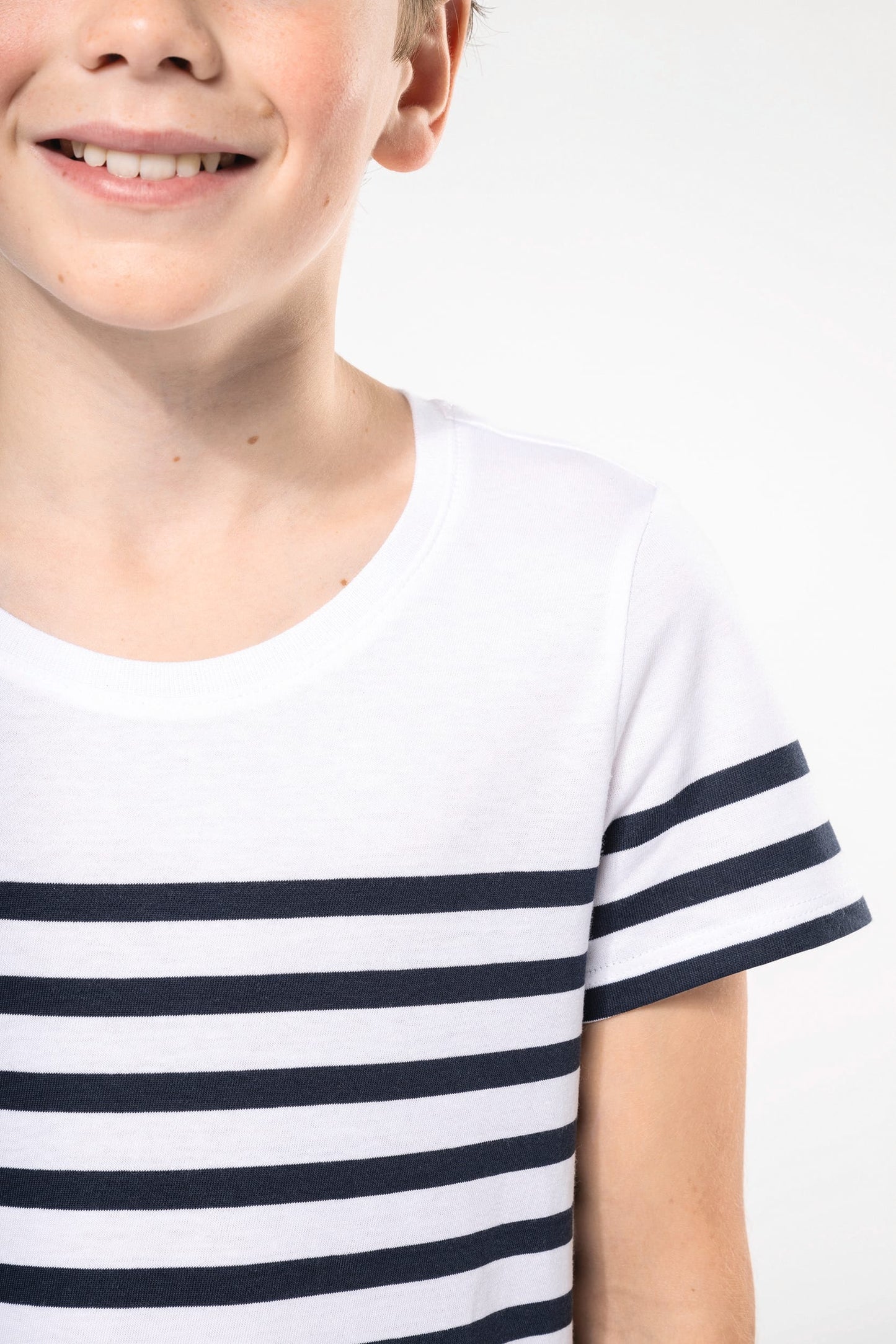 K3035 - T-shirt bambino in stile marinaro Bio girocollo