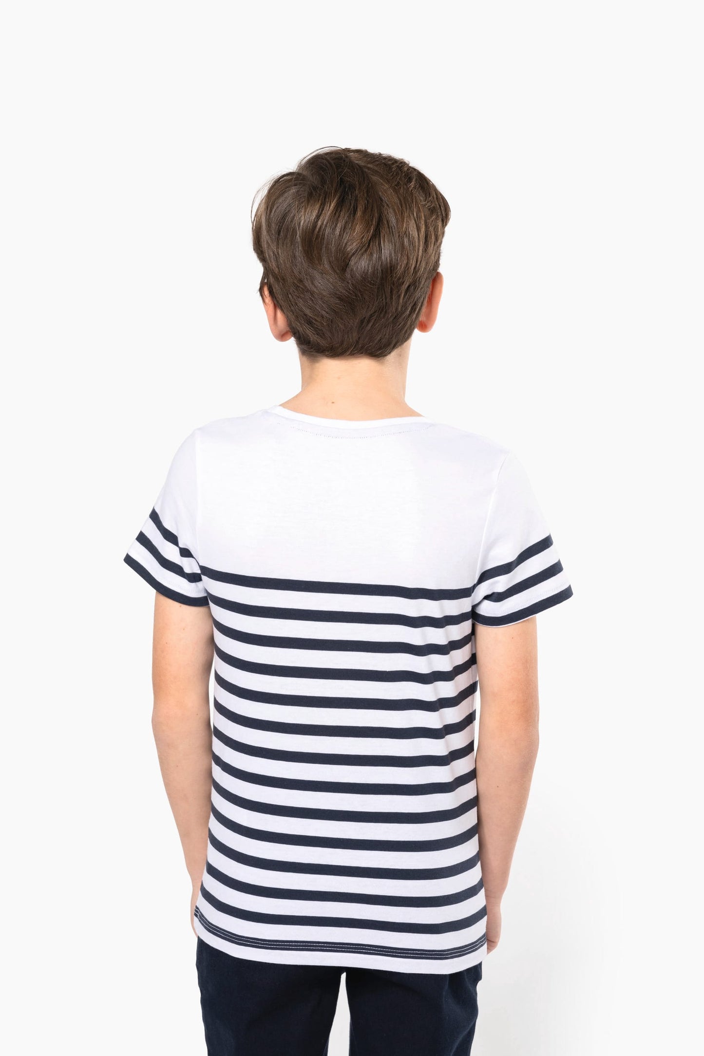 K3035 - T-shirt bambino in stile marinaro Bio girocollo
