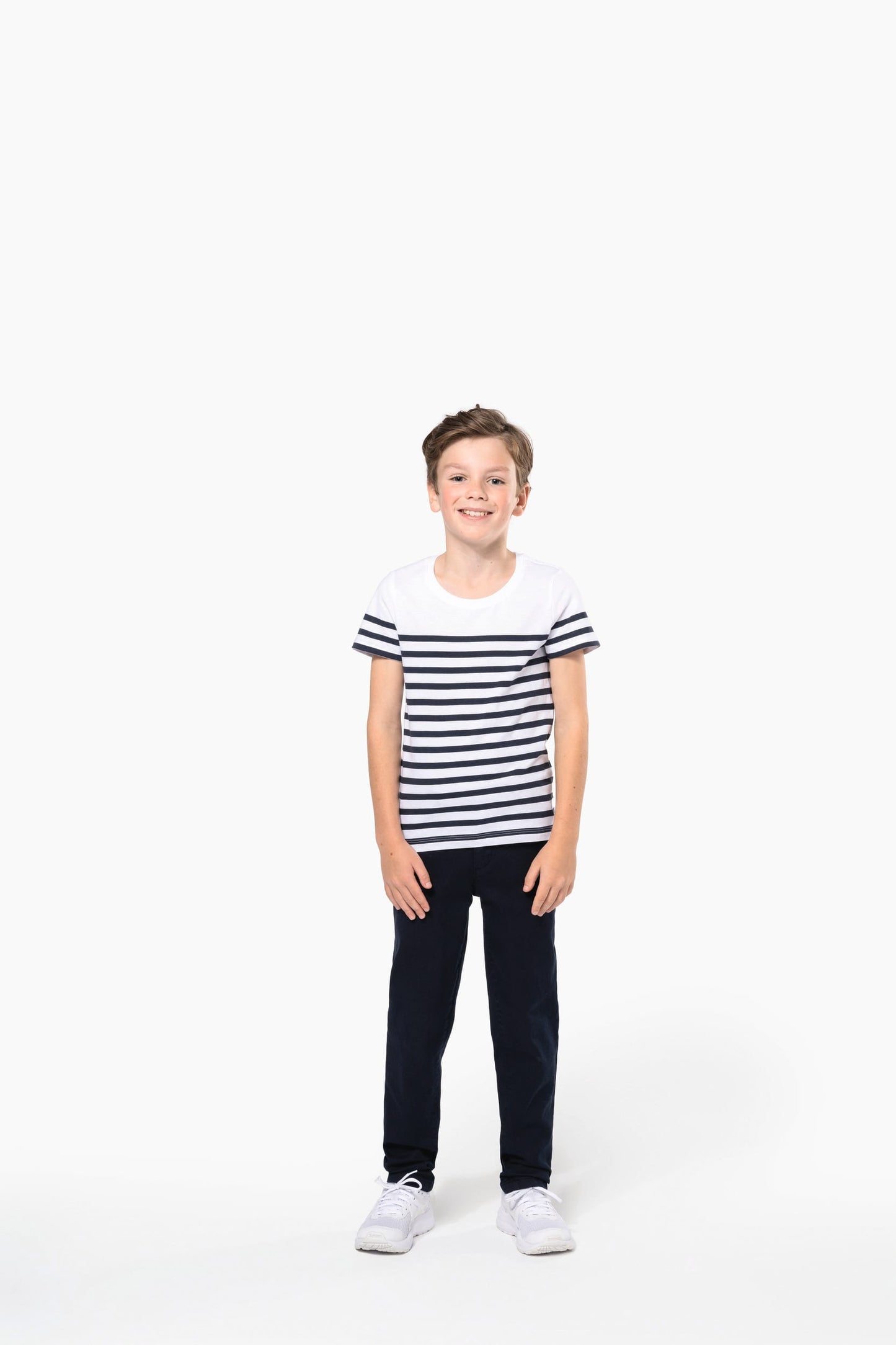 K3035 - T-shirt bambino in stile marinaro Bio girocollo