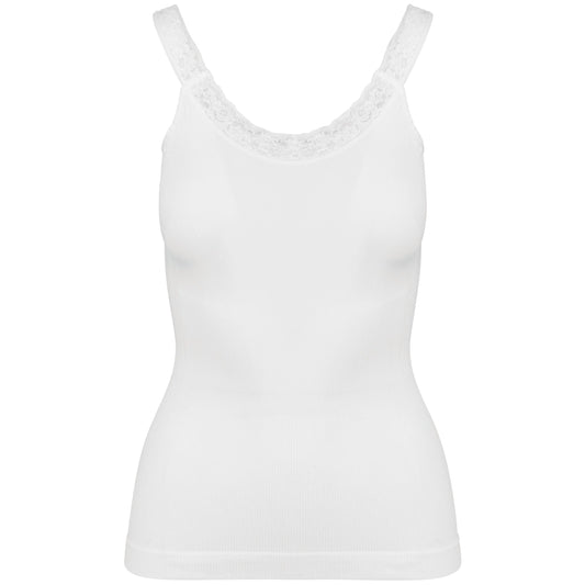 K3043C - Canotta ecosostenibile senza cuciture con pizzo