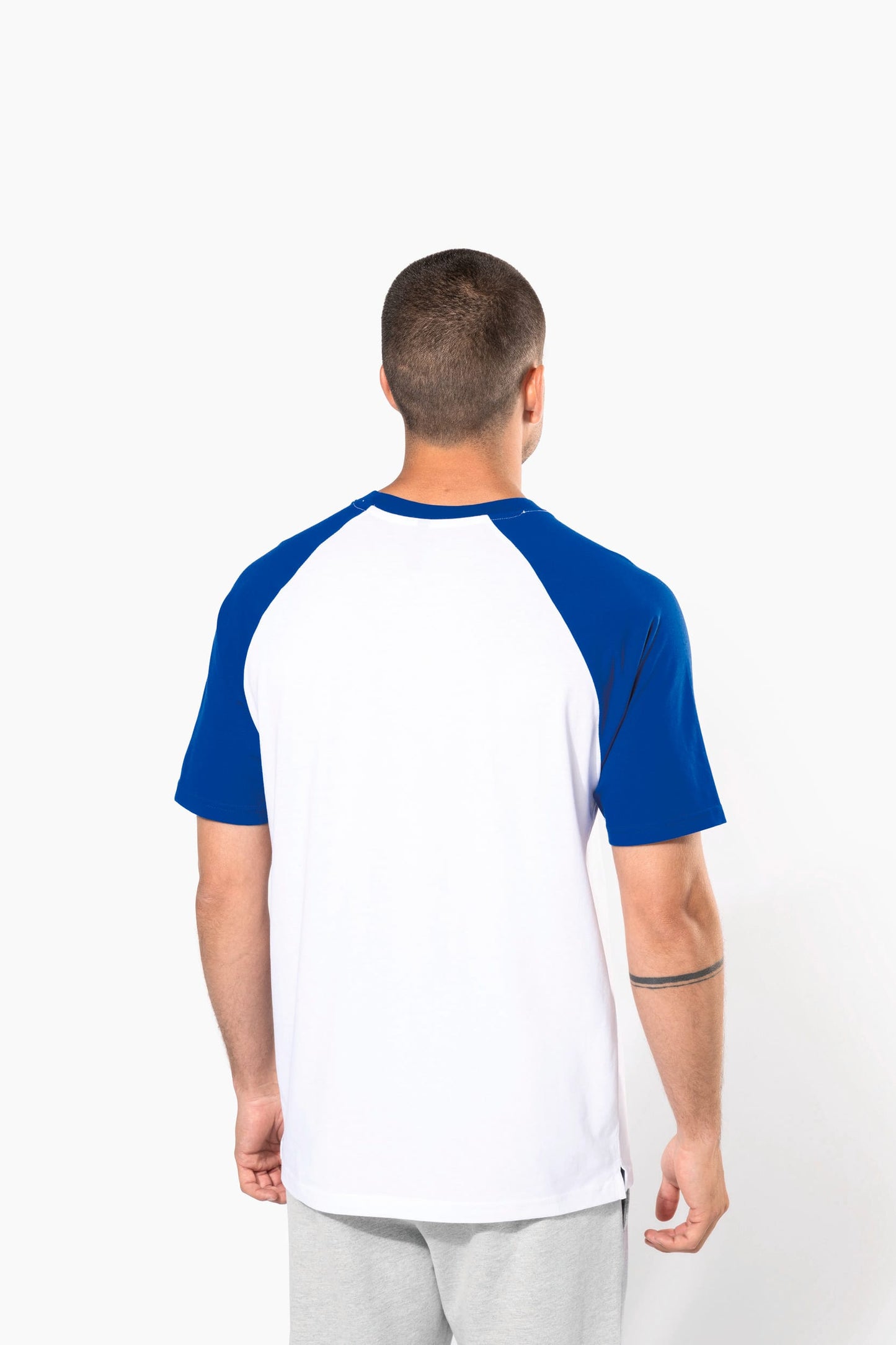K330 - T-shirt baseball manica corta bicolore