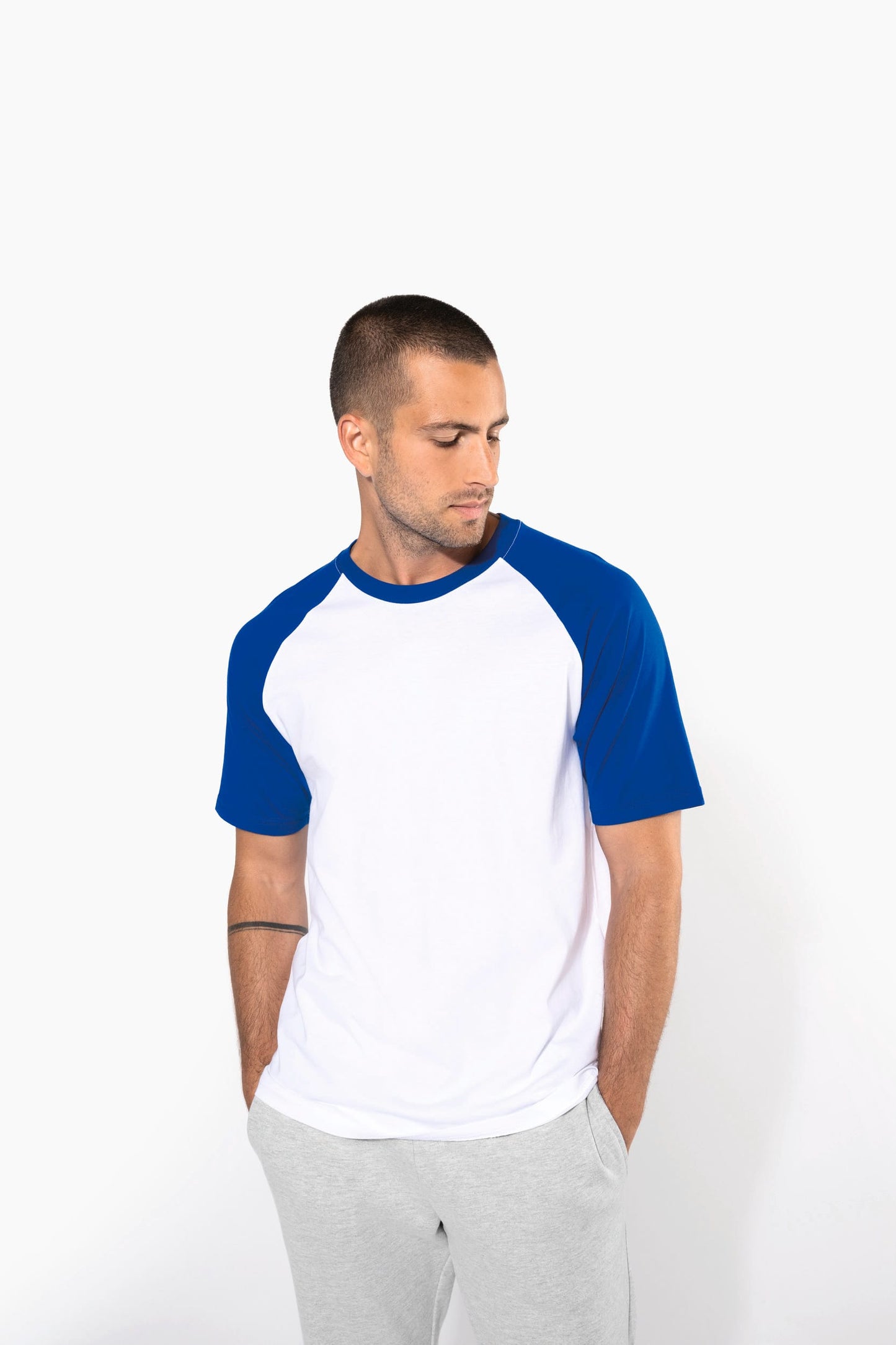 K330X - T-shirt baseball manica corta bicolore