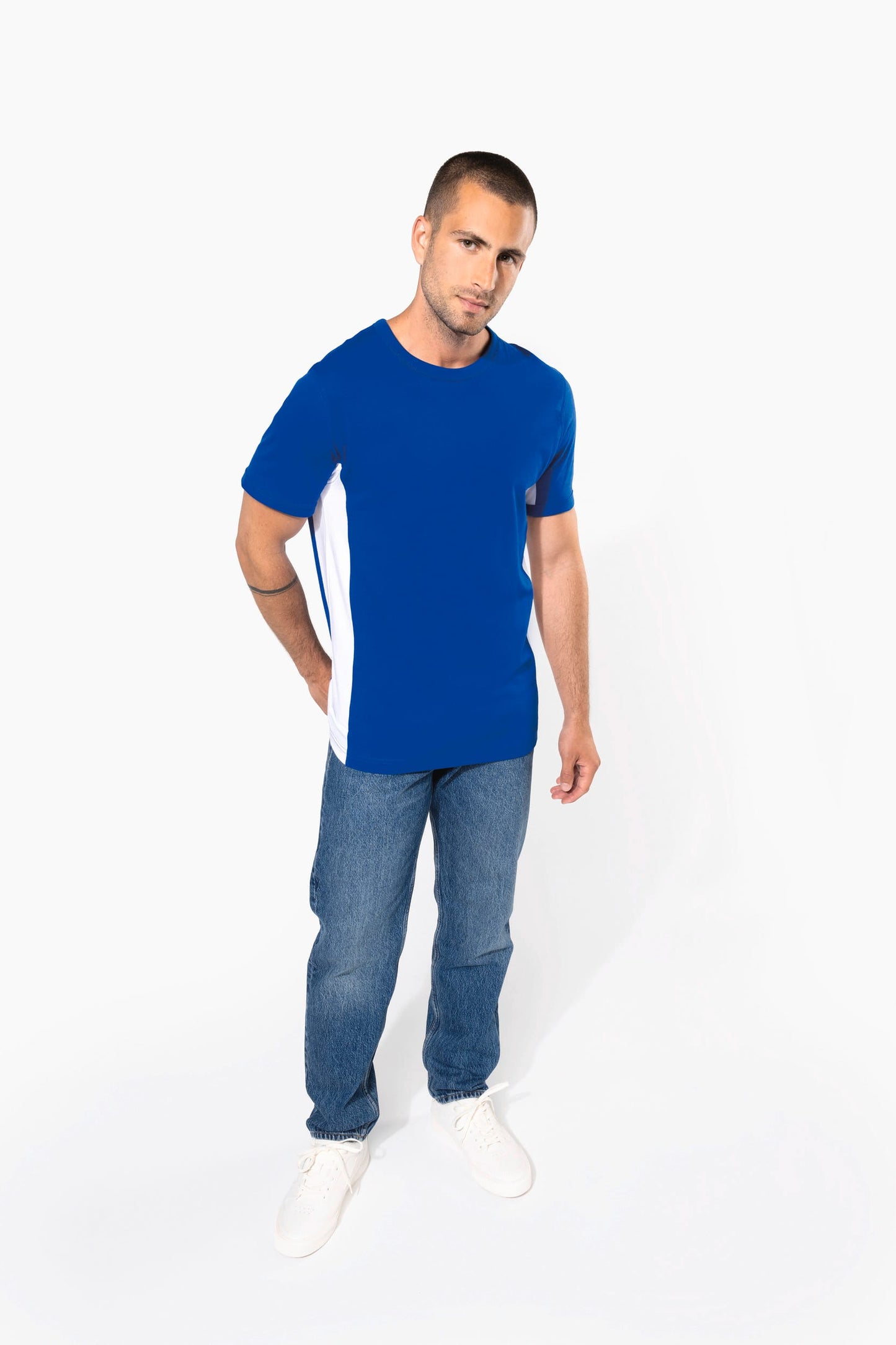 K340 - T-shirt Tiger manica corta bicolore