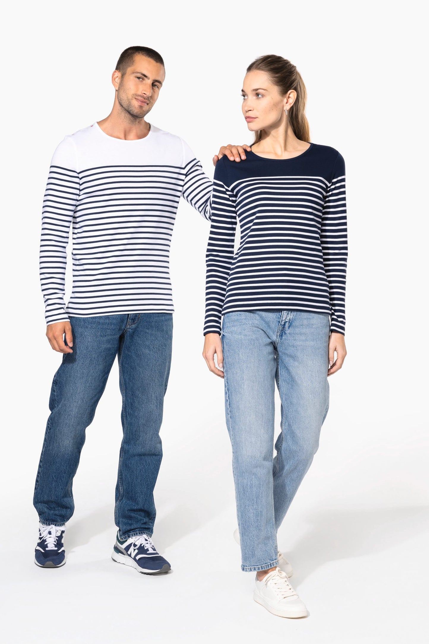 K386 - Maglia donna alla marinara Breton manica lunga