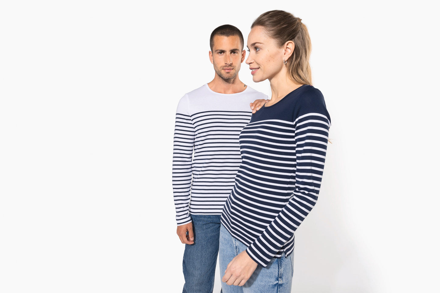 K386 - Maglia donna alla marinara Breton manica lunga