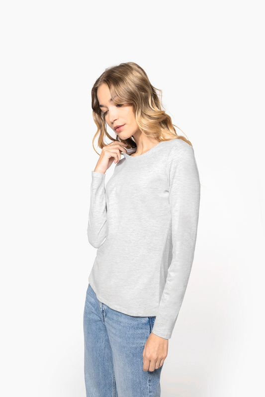 K383 - T-shirt donna manica lunga girocollo