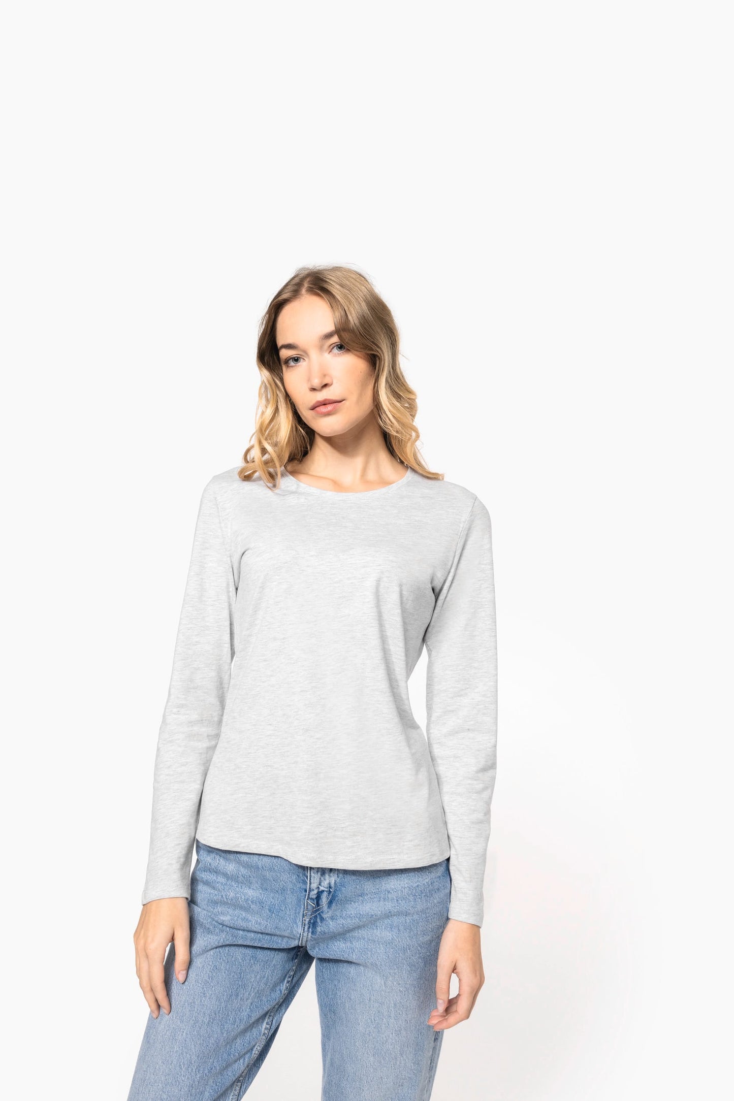 K383 - T-shirt donna manica lunga girocollo