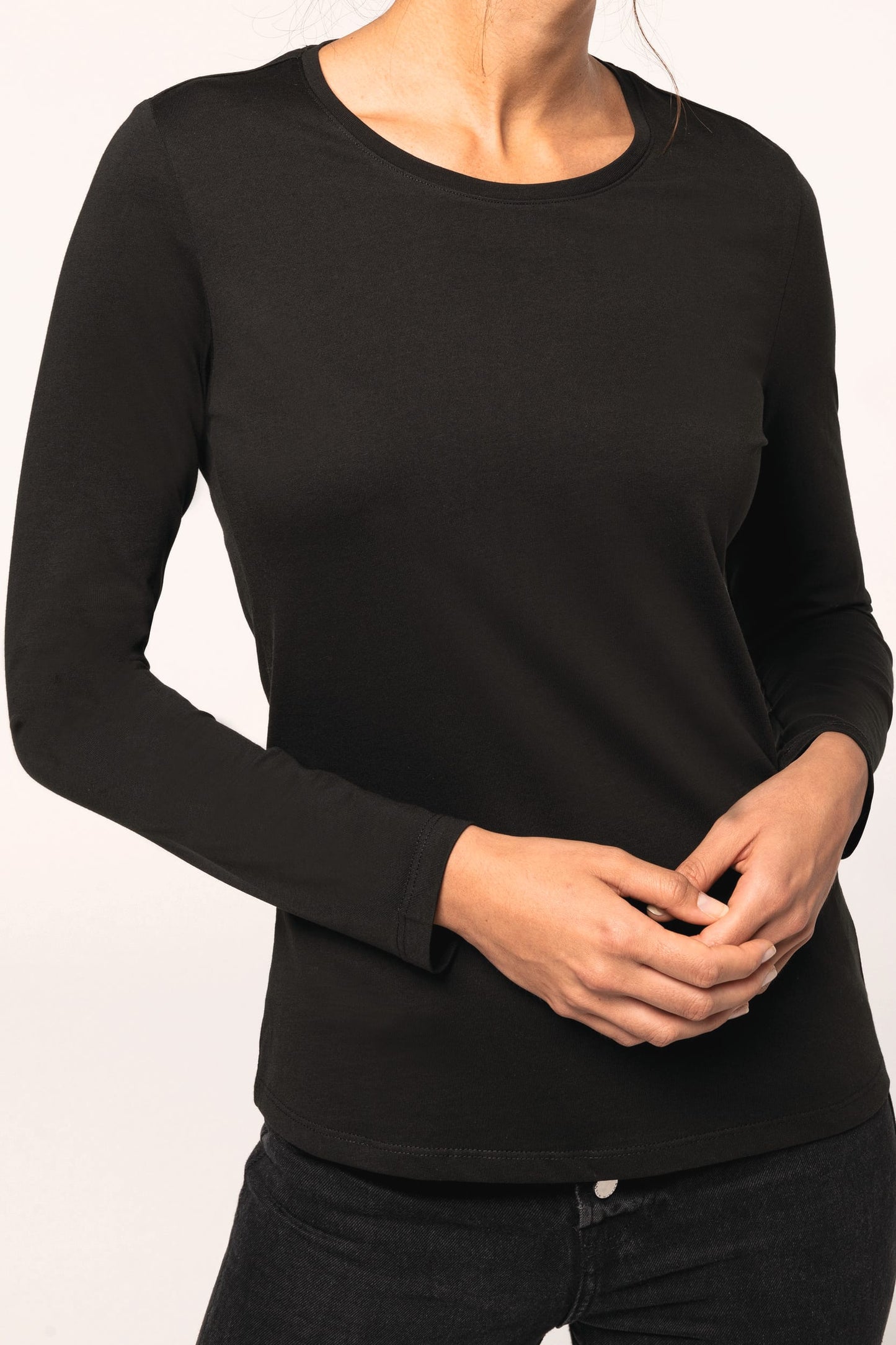 K383 - T-shirt donna manica lunga girocollo