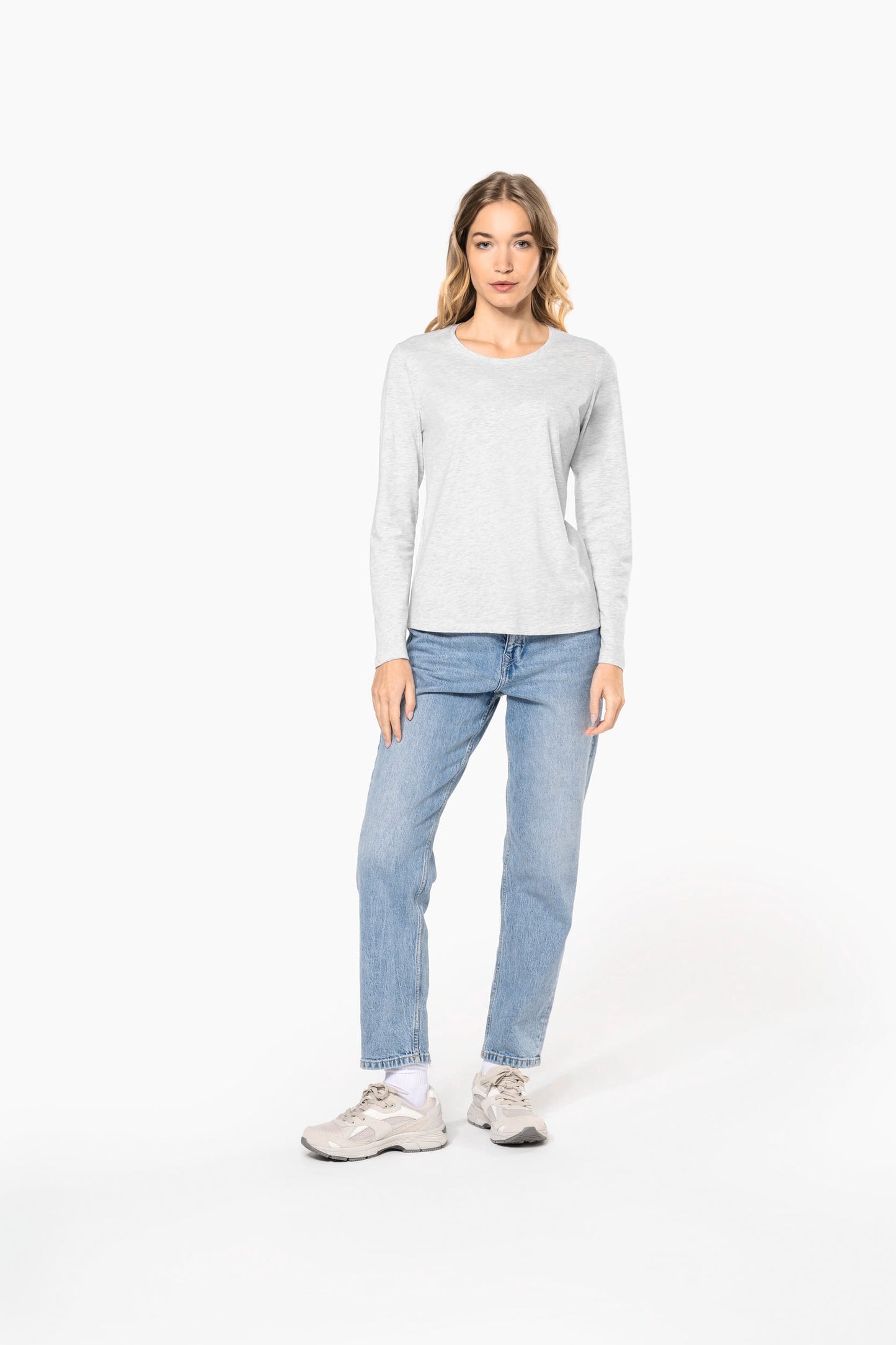 K383 - T-shirt donna manica lunga girocollo