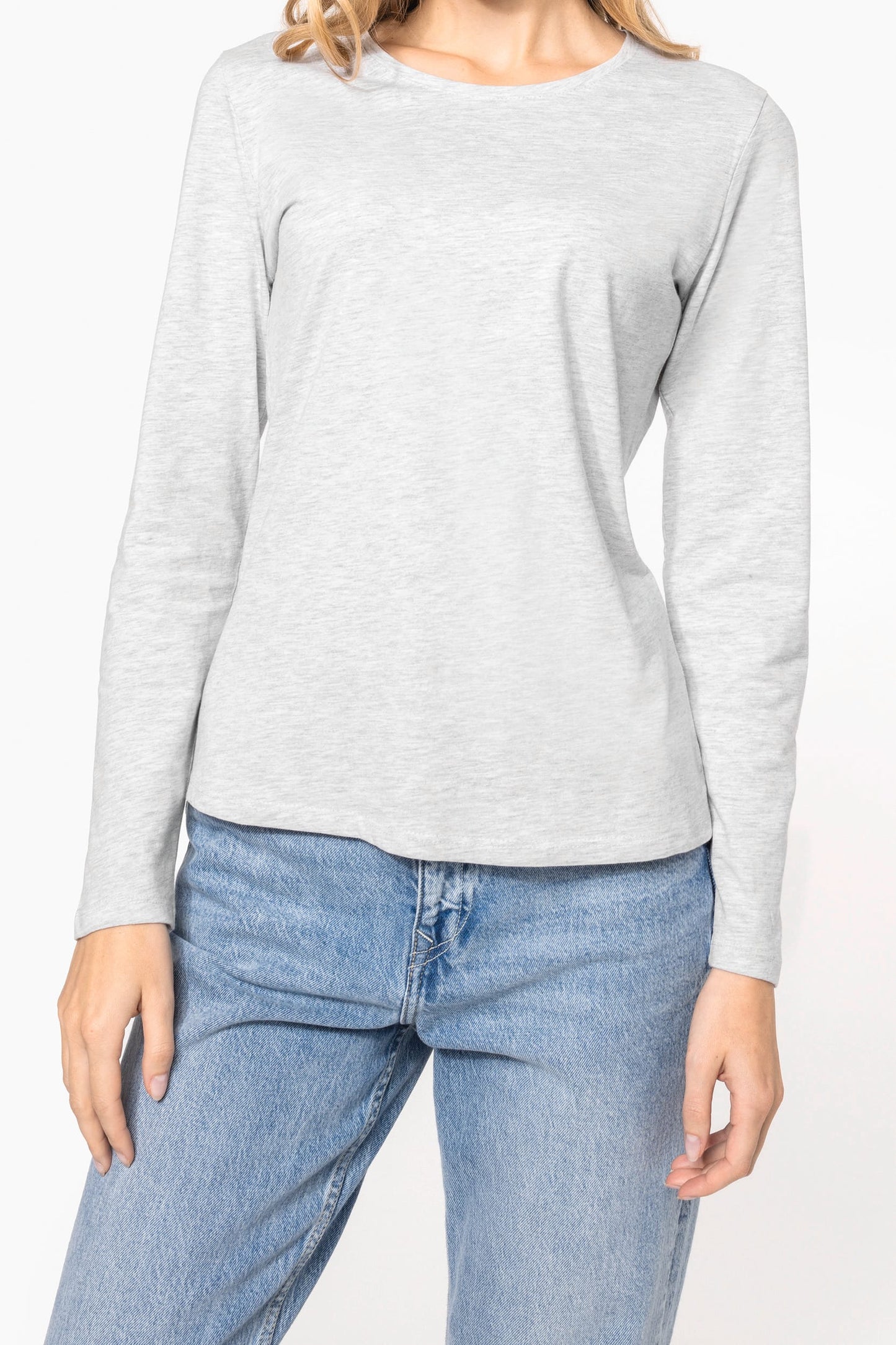 K383 - T-shirt donna manica lunga girocollo