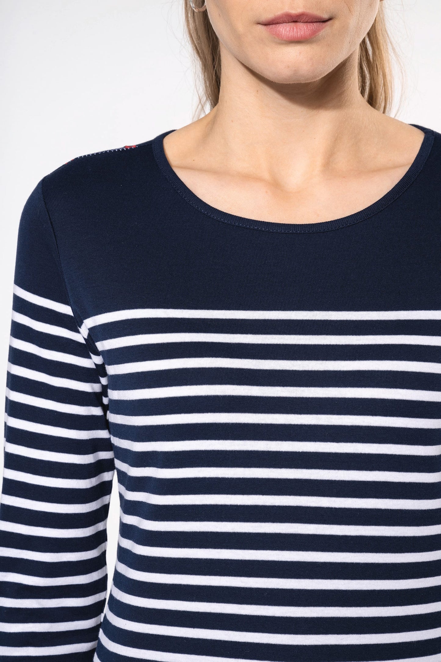 K386 - Maglia donna alla marinara Breton manica lunga