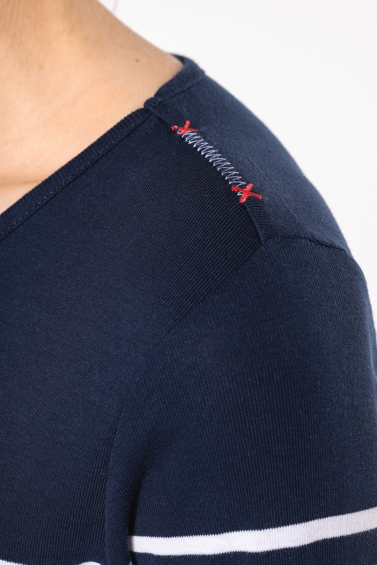 K386 - Maglia donna alla marinara Breton manica lunga