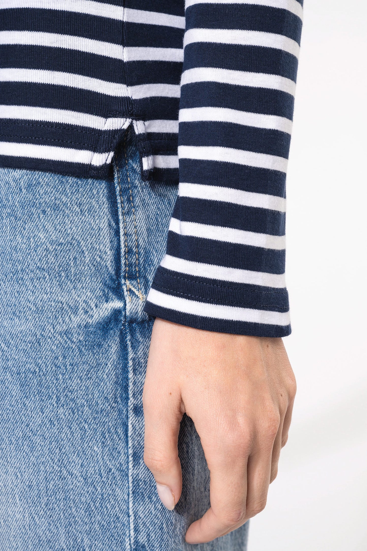 K386 - Maglia donna alla marinara Breton manica lunga