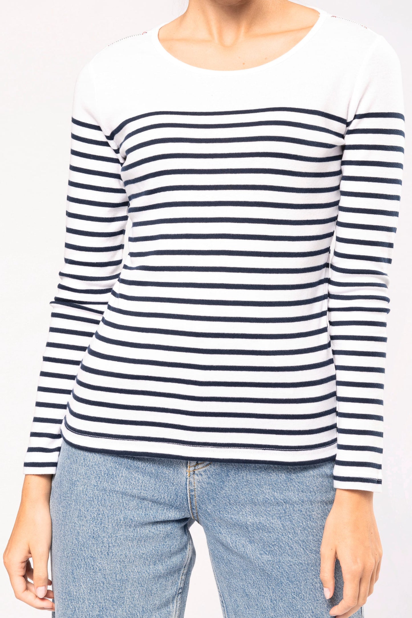 K386 - Maglia donna alla marinara Breton manica lunga