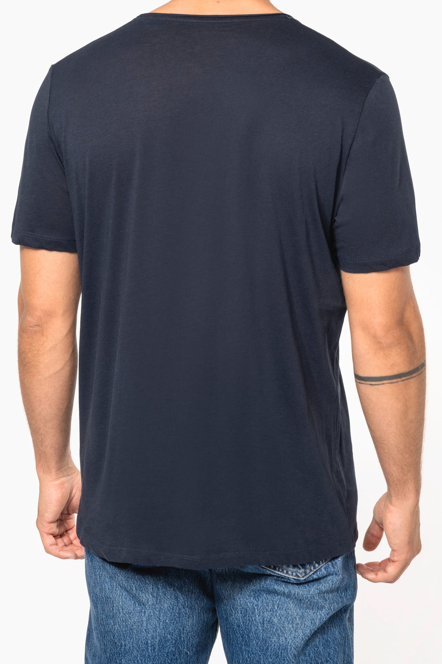 K398C - T-shirt bio maniche corte e collo con bordi a taglio vivo