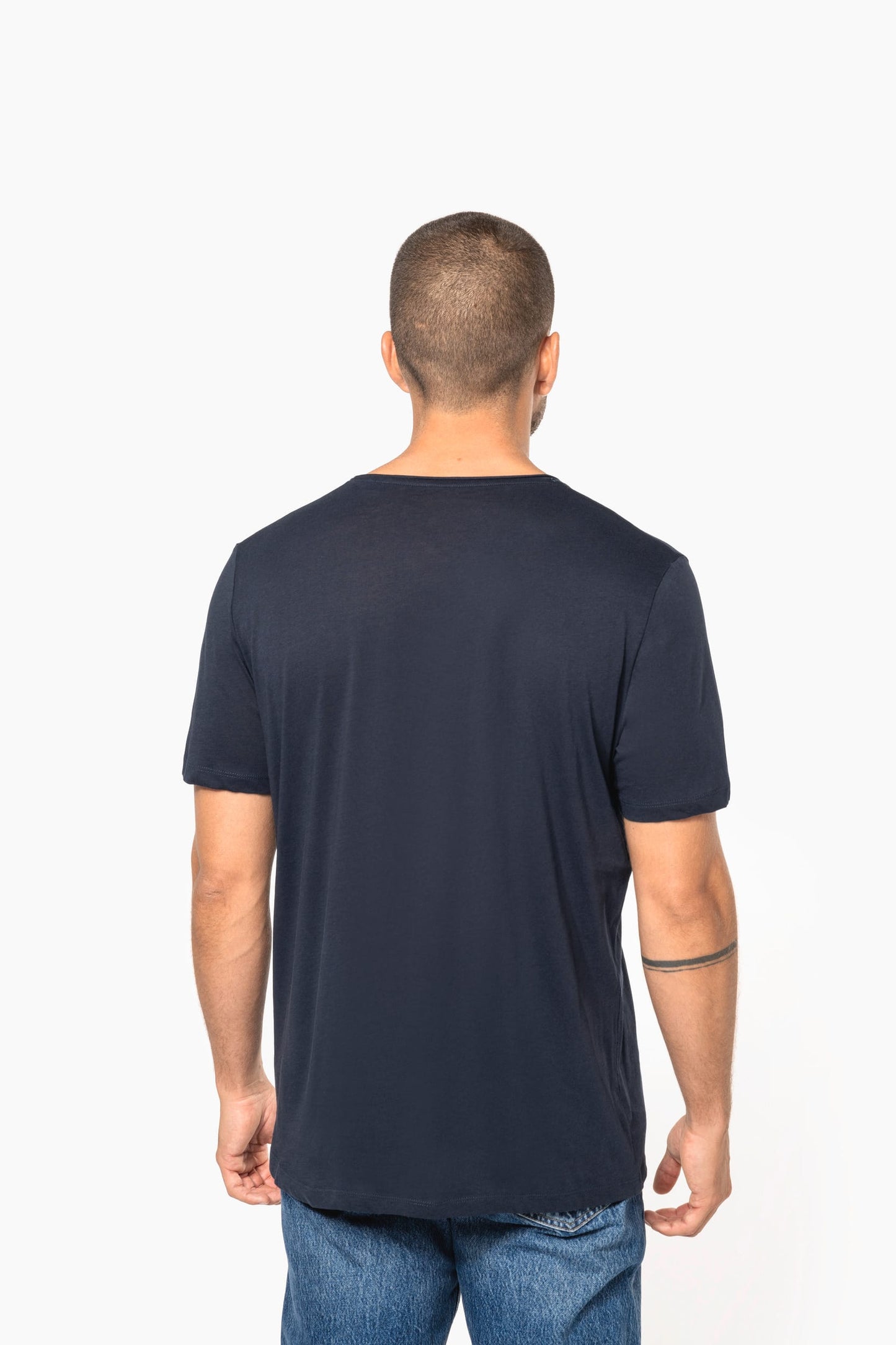 K398C - T-shirt bio maniche corte e collo con bordi a taglio vivo