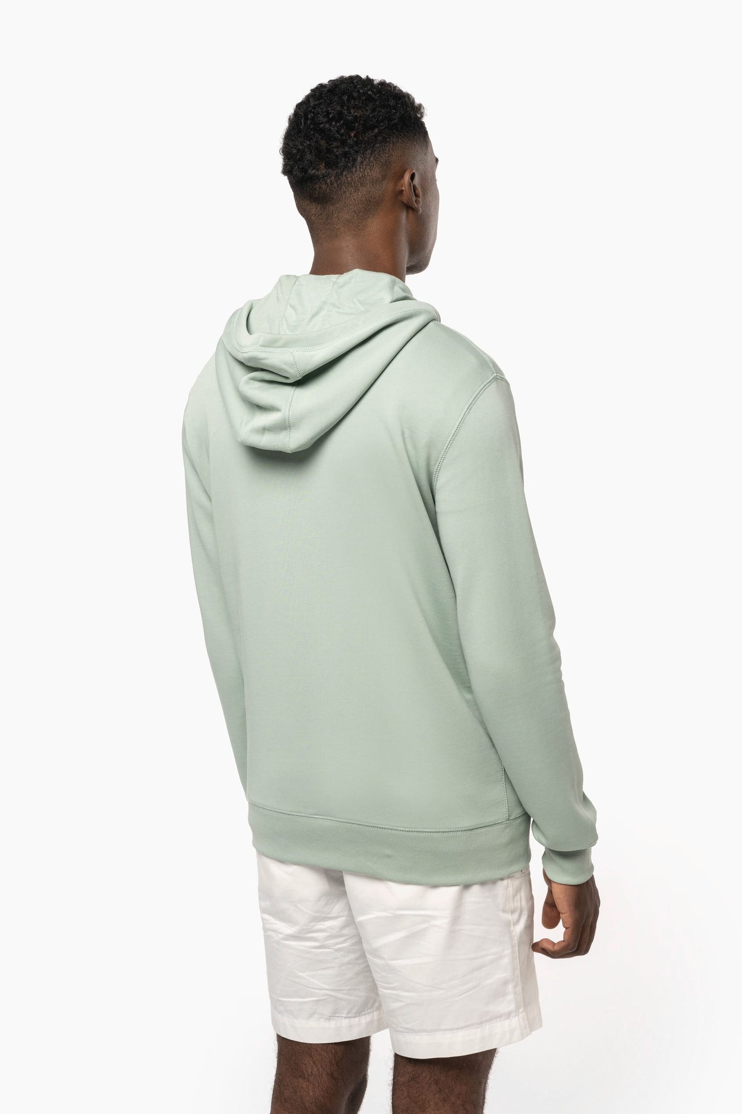 K4008 - Felpa unisex ecosostenibile con zip e cappuccio NON GARZATA