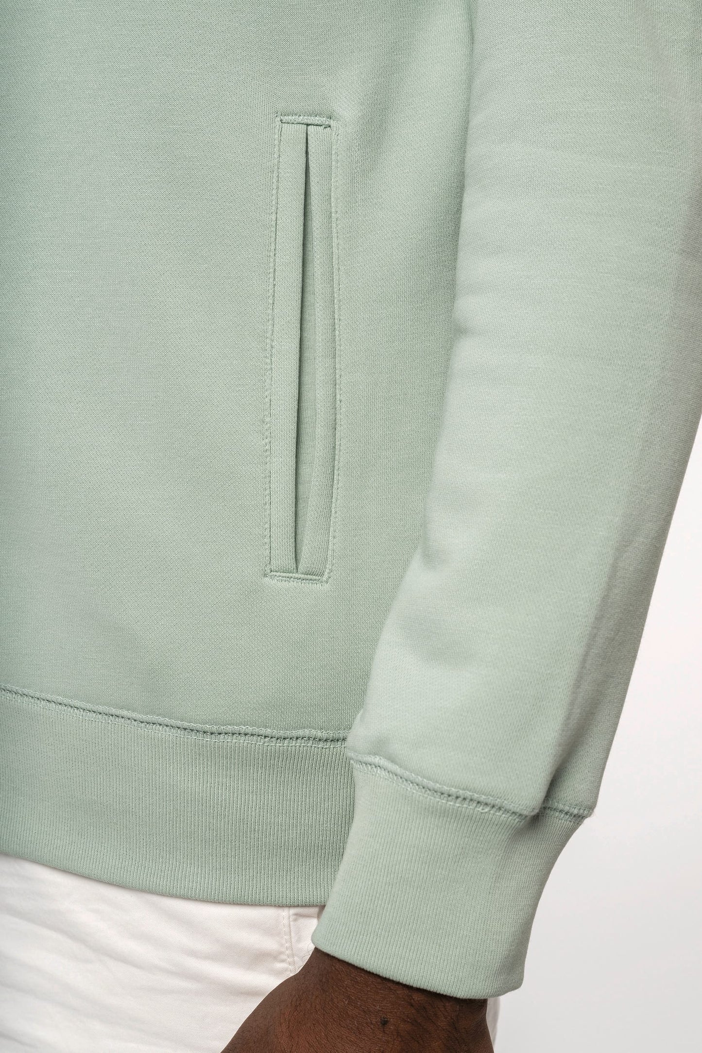 K4008 - Felpa unisex ecosostenibile con zip e cappuccio NON GARZATA