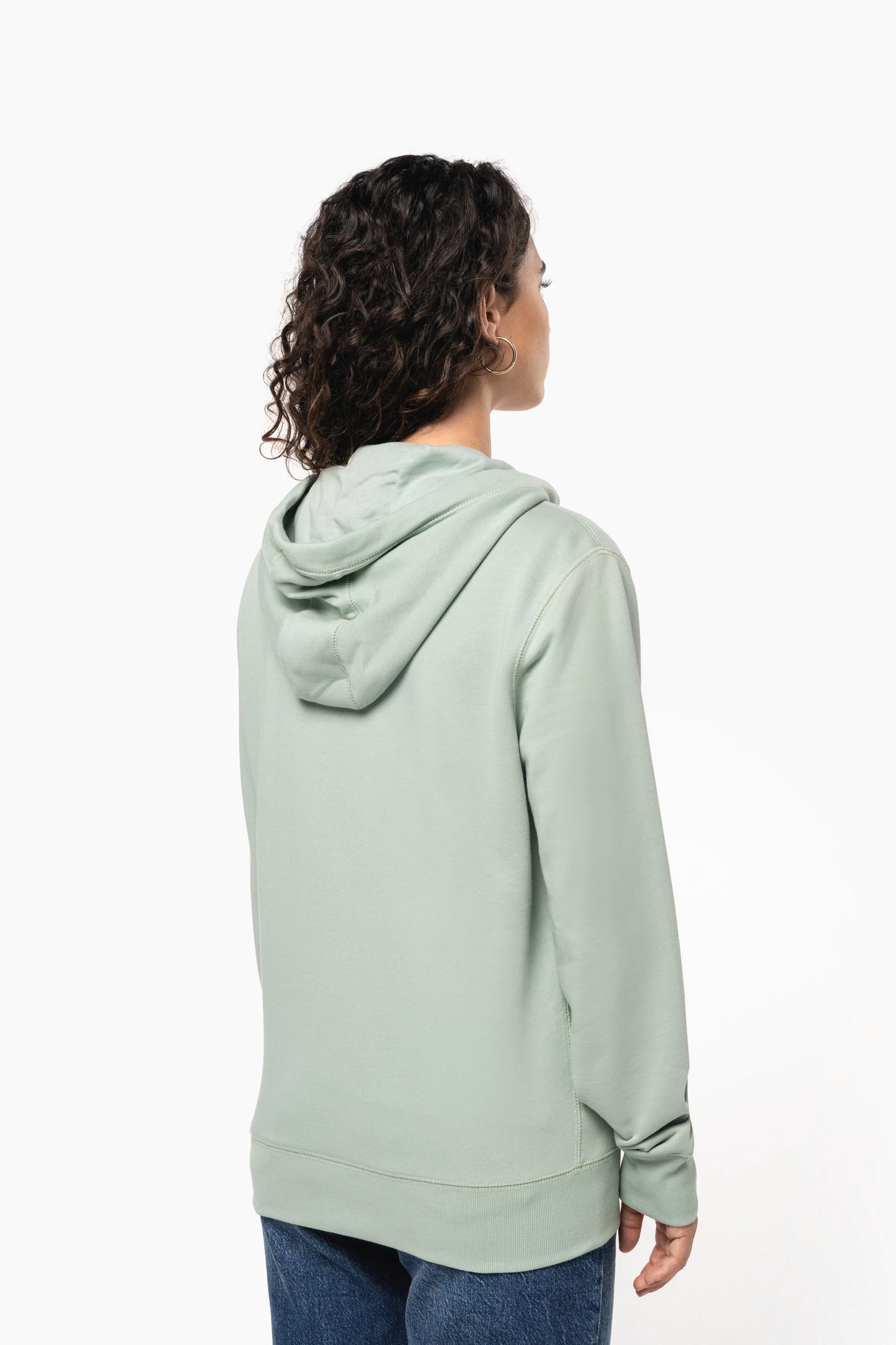 K4008 - Felpa unisex ecosostenibile con zip e cappuccio NON GARZATA