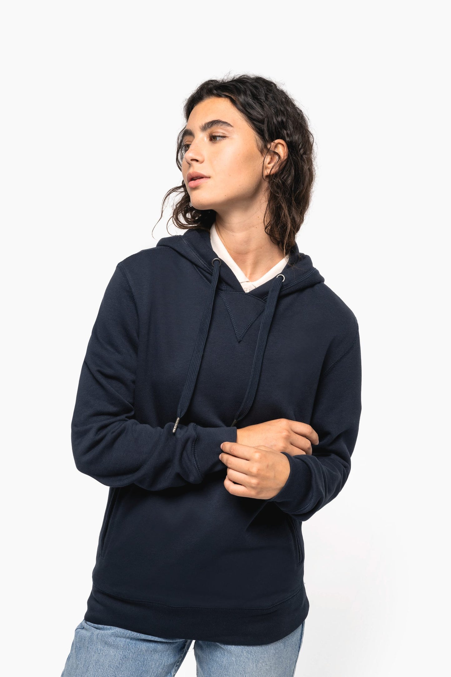 K4009 - Felpa unisex ecosostenibile con cappuccio NON GARZATA