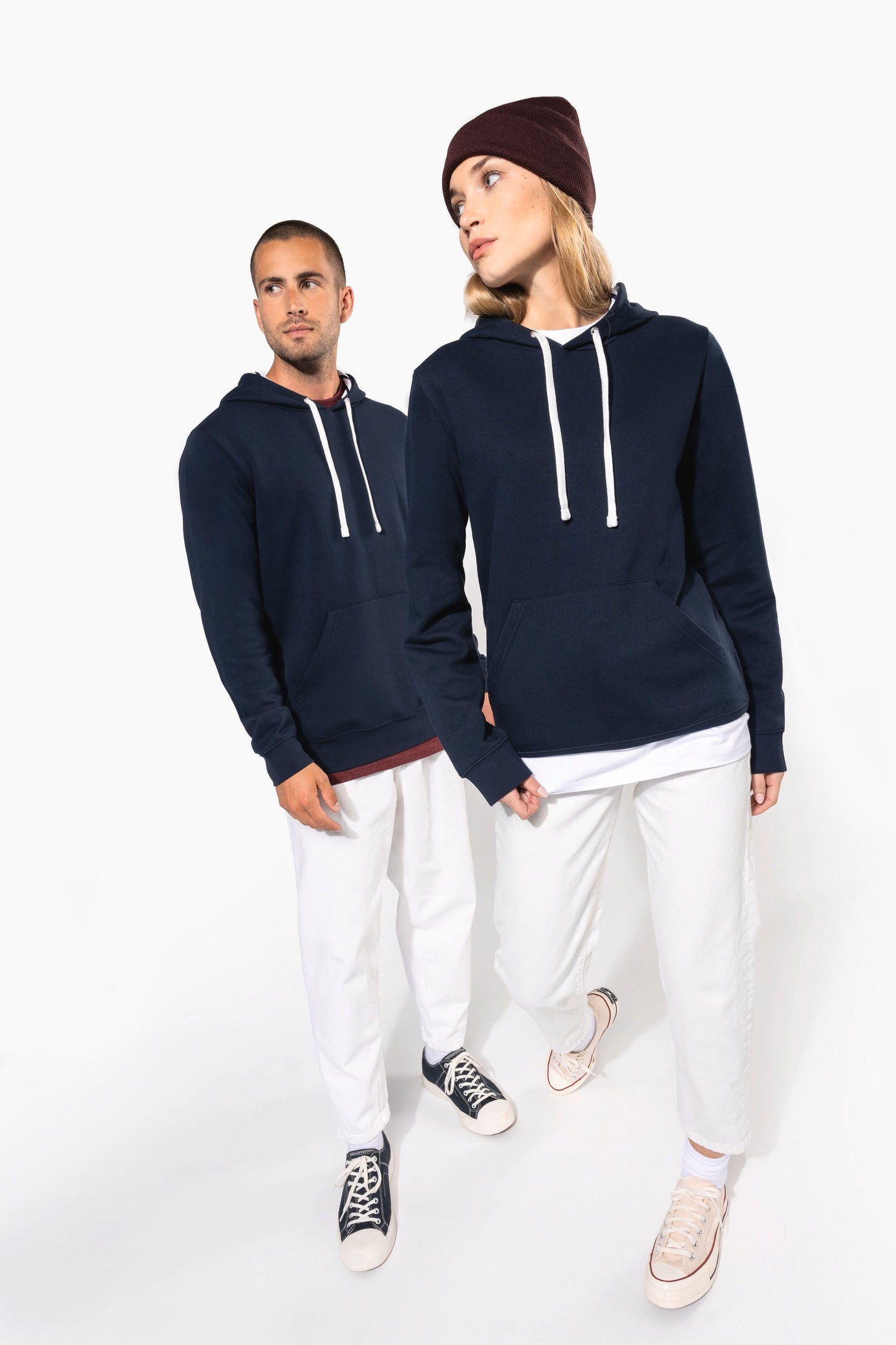 K4013 - Felpa unisex con cappuccio a contrasto con motivi
