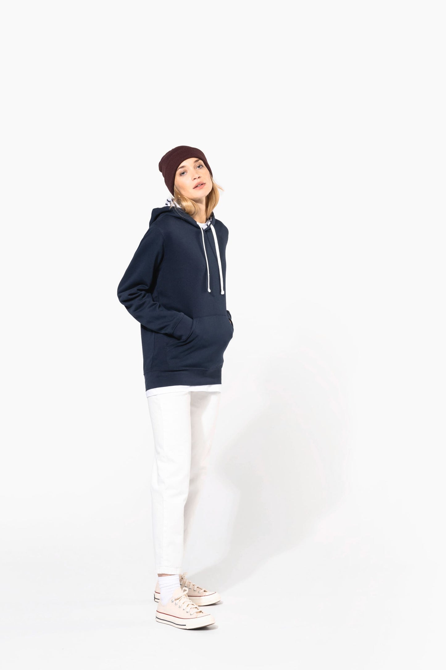 K4013 - Felpa unisex con cappuccio a contrasto con motivi