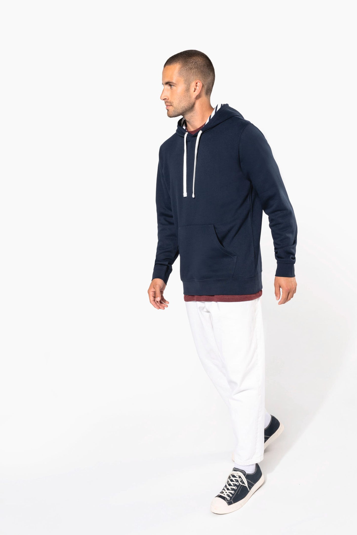 K4013 - Felpa unisex con cappuccio a contrasto con motivi