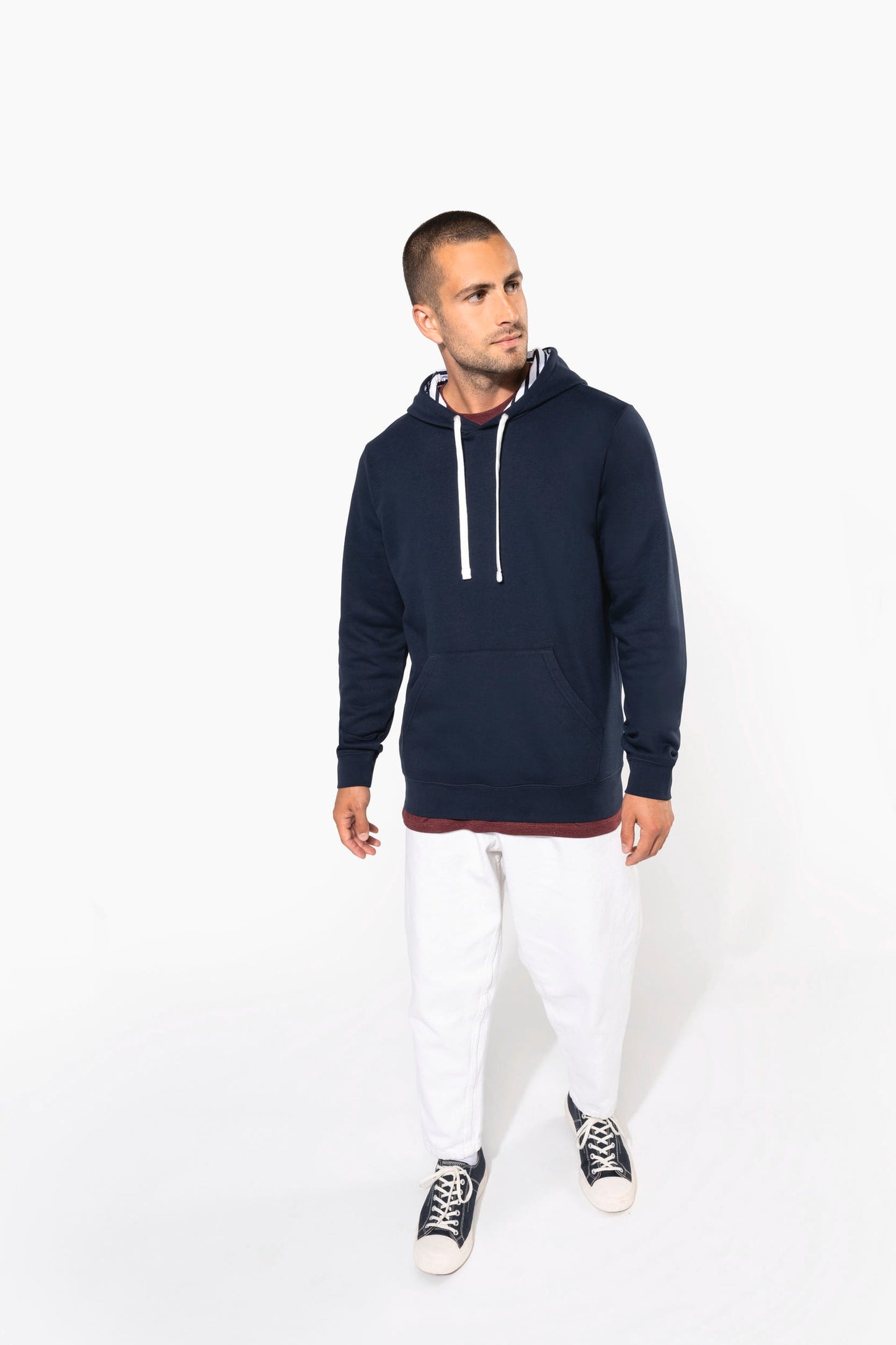 K4013 - Felpa unisex con cappuccio a contrasto con motivi