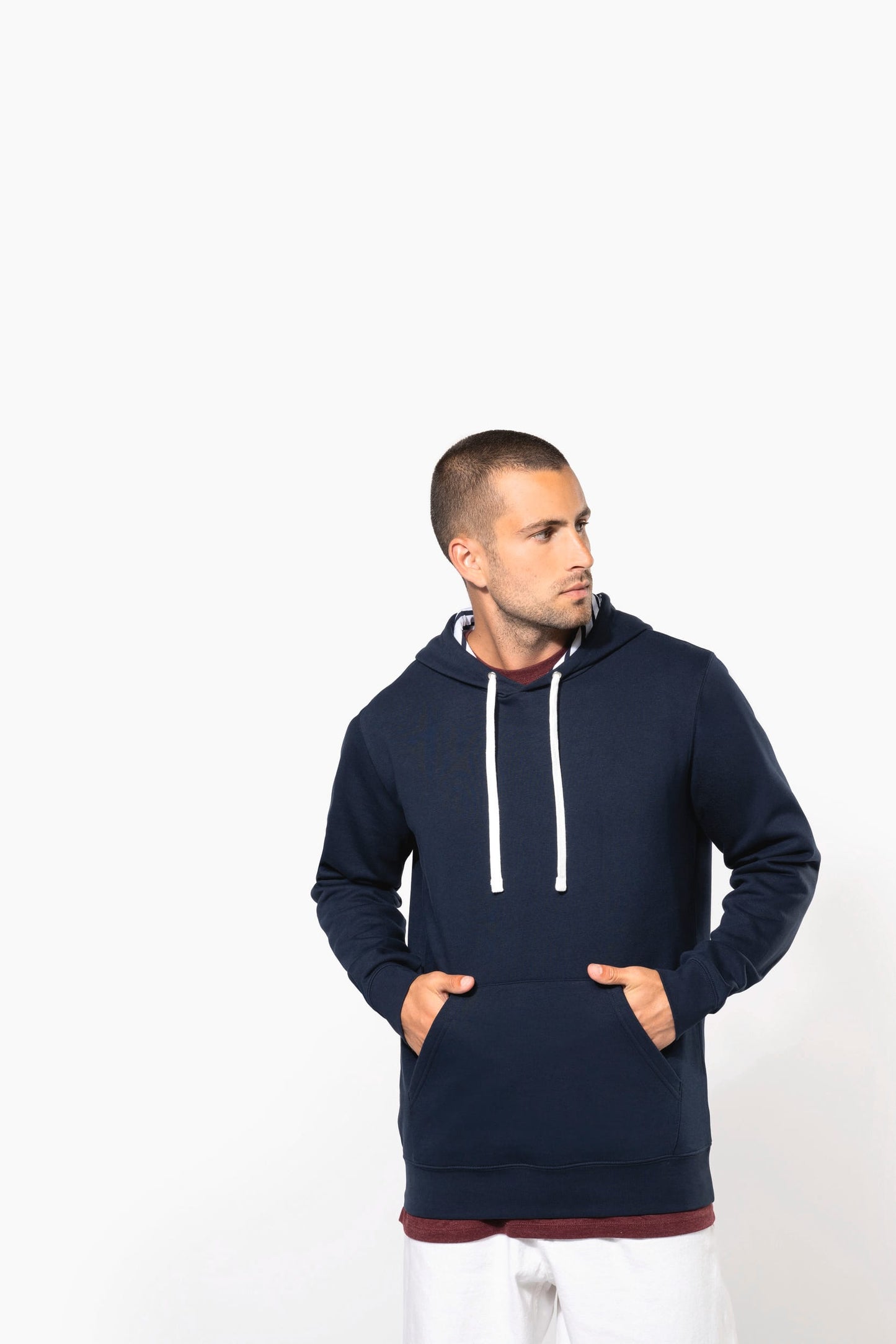 K4013 - Felpa unisex con cappuccio a contrasto con motivi