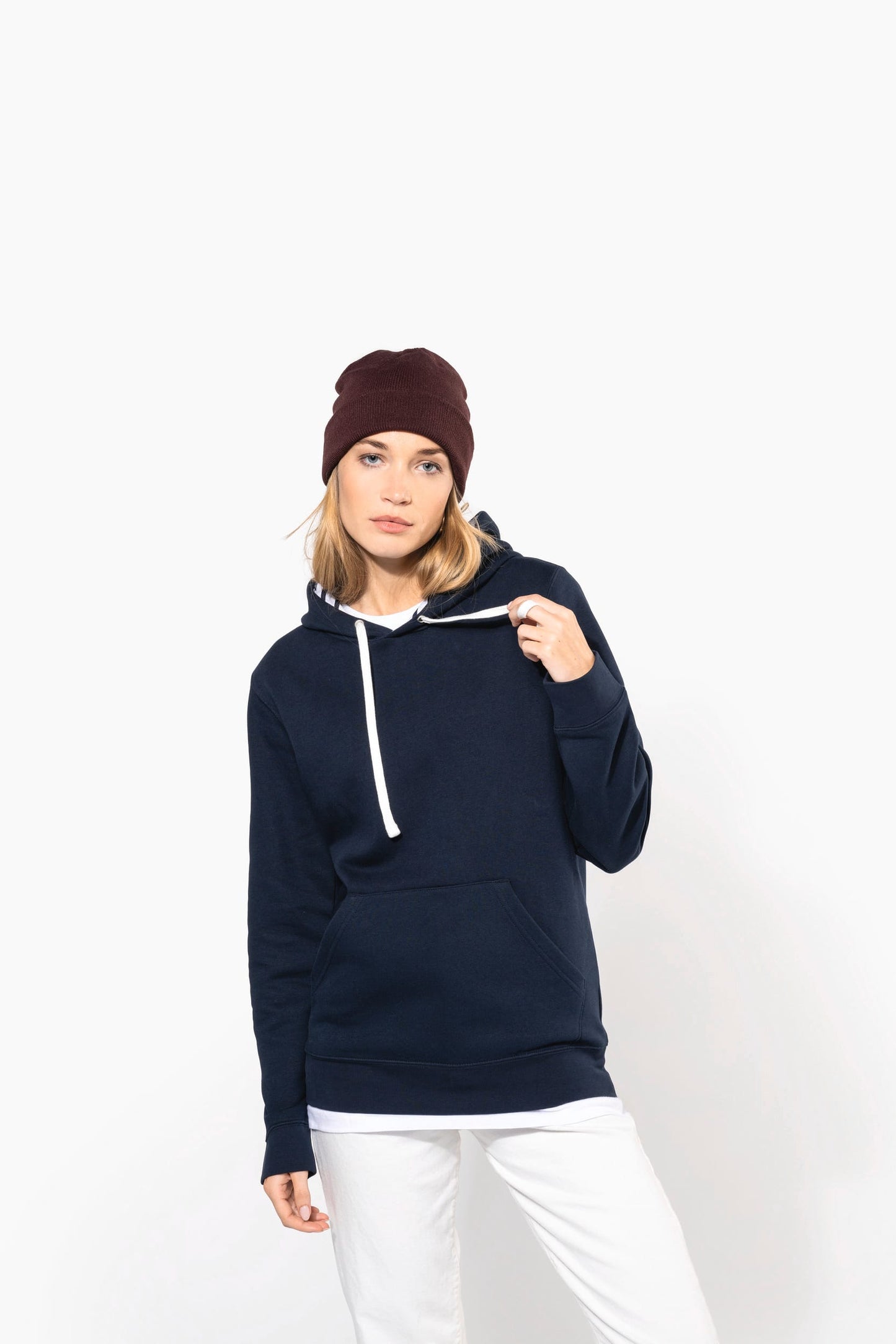 K4013 - Felpa unisex con cappuccio a contrasto con motivi