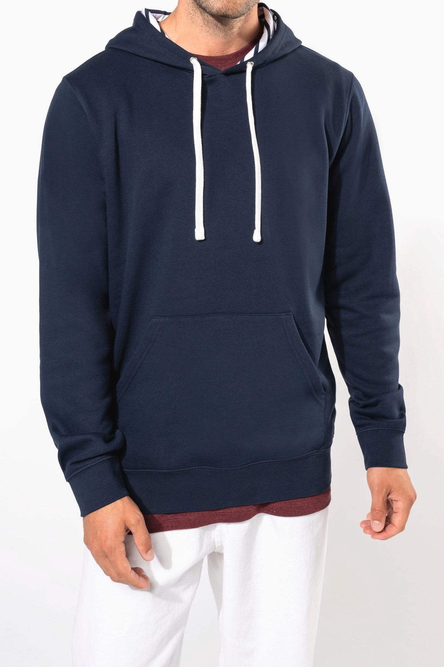 K4013 - Felpa unisex con cappuccio a contrasto con motivi