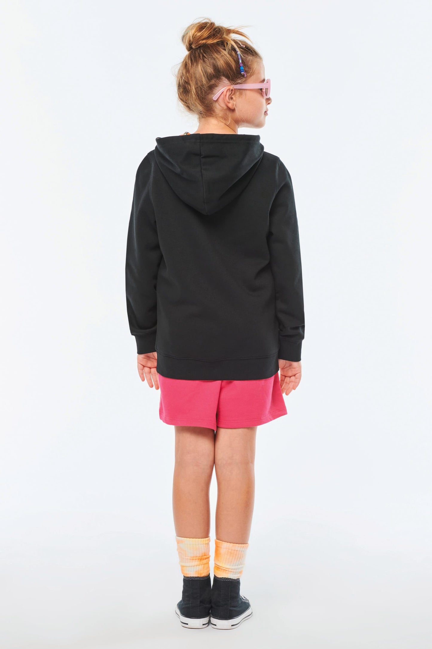 K4014 - Felpa bambino unisex con cappuccio a contrasto con motivi