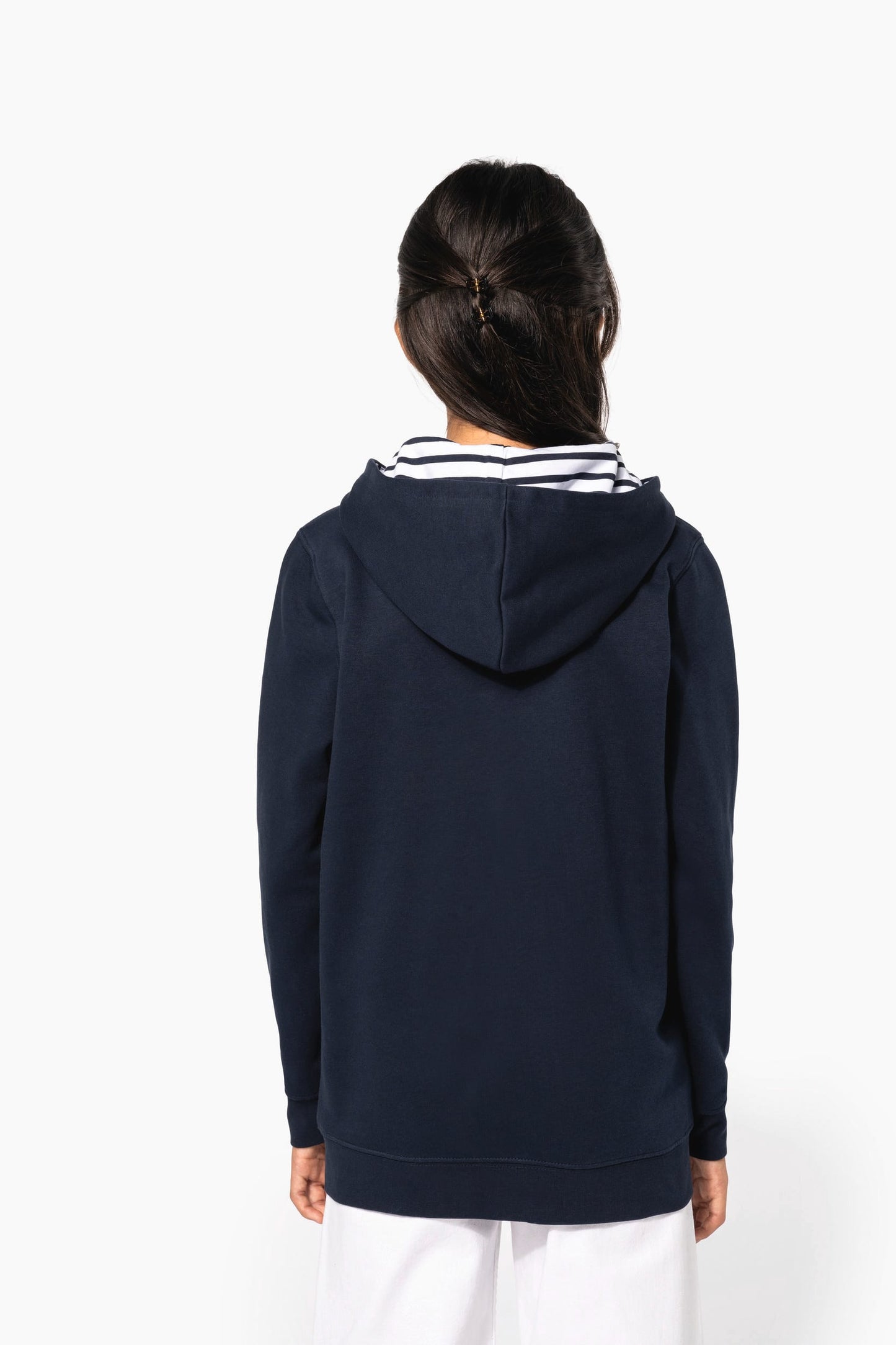 K4014 - Felpa bambino unisex con cappuccio a contrasto con motivi