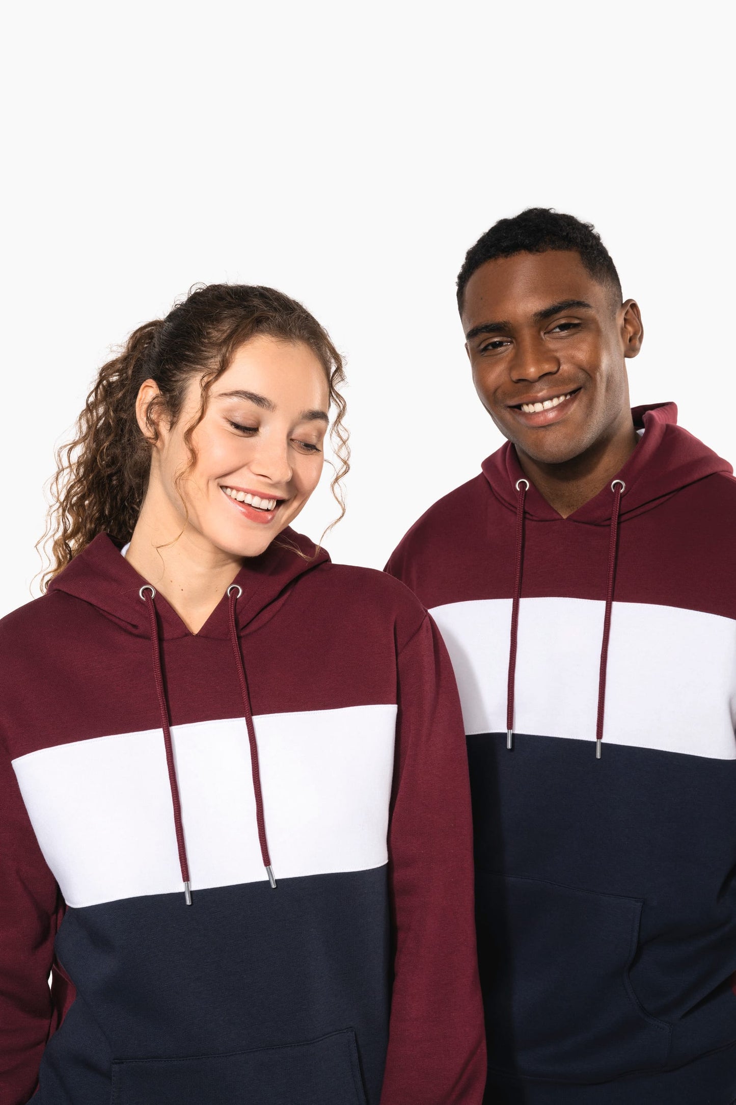 K4016 - Felpa unisex tricolore con cappuccio