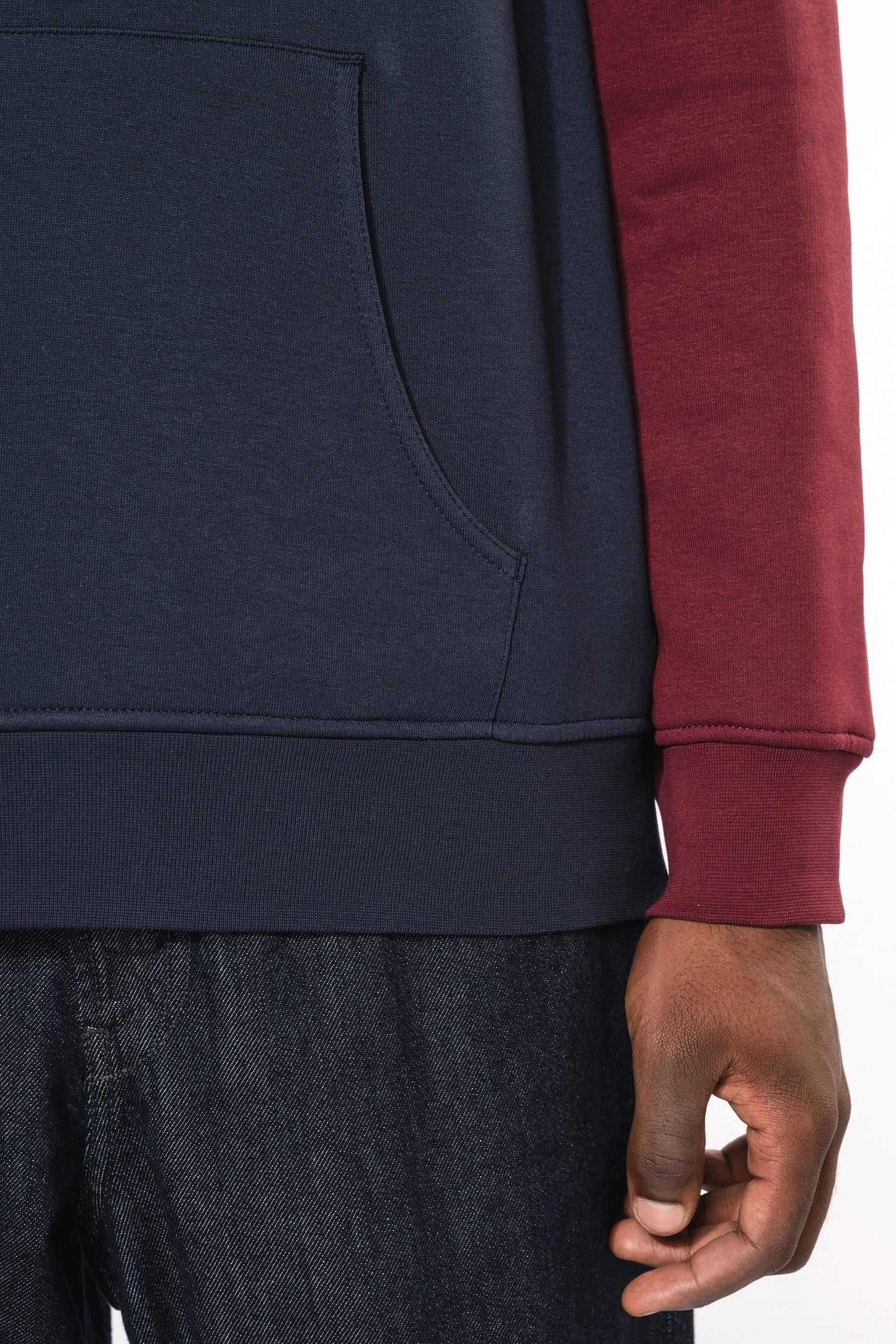K4016X - Felpa unisex tricolore con cappuccio