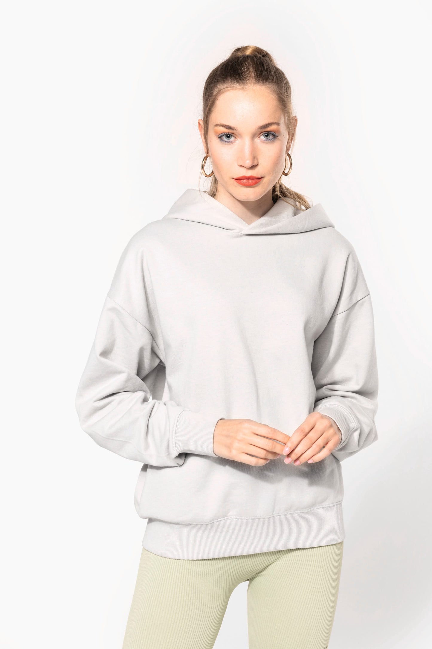 K4018 - Felpa unisex oversize con cappuccio in felpa