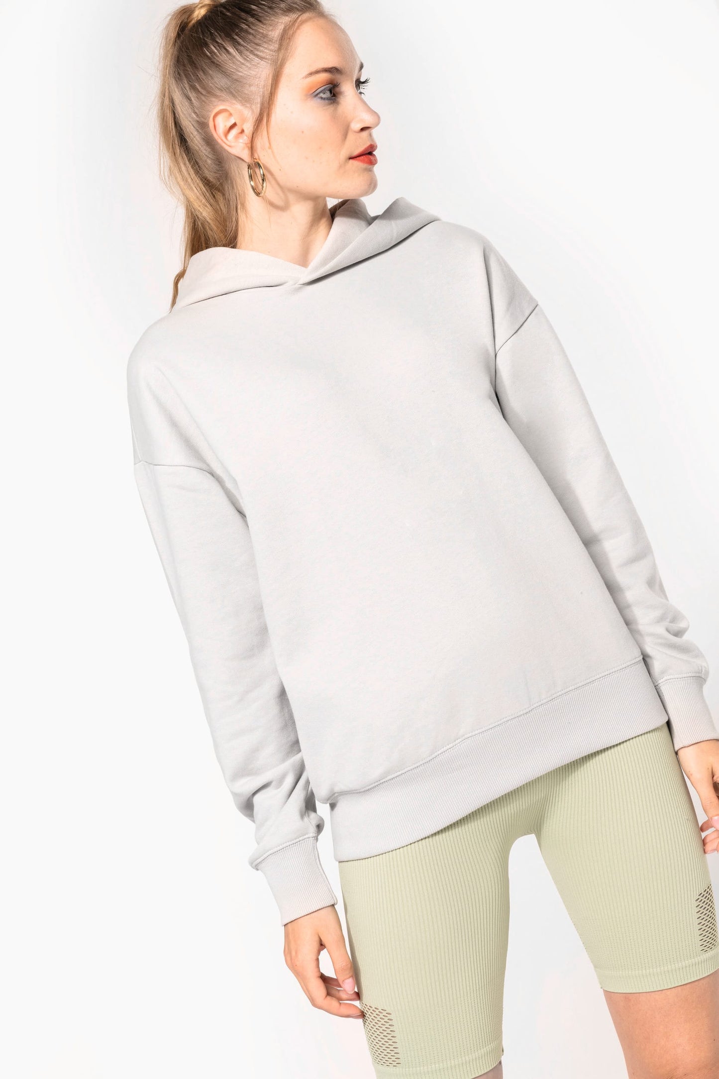 K4018 - Felpa unisex oversize con cappuccio in felpa