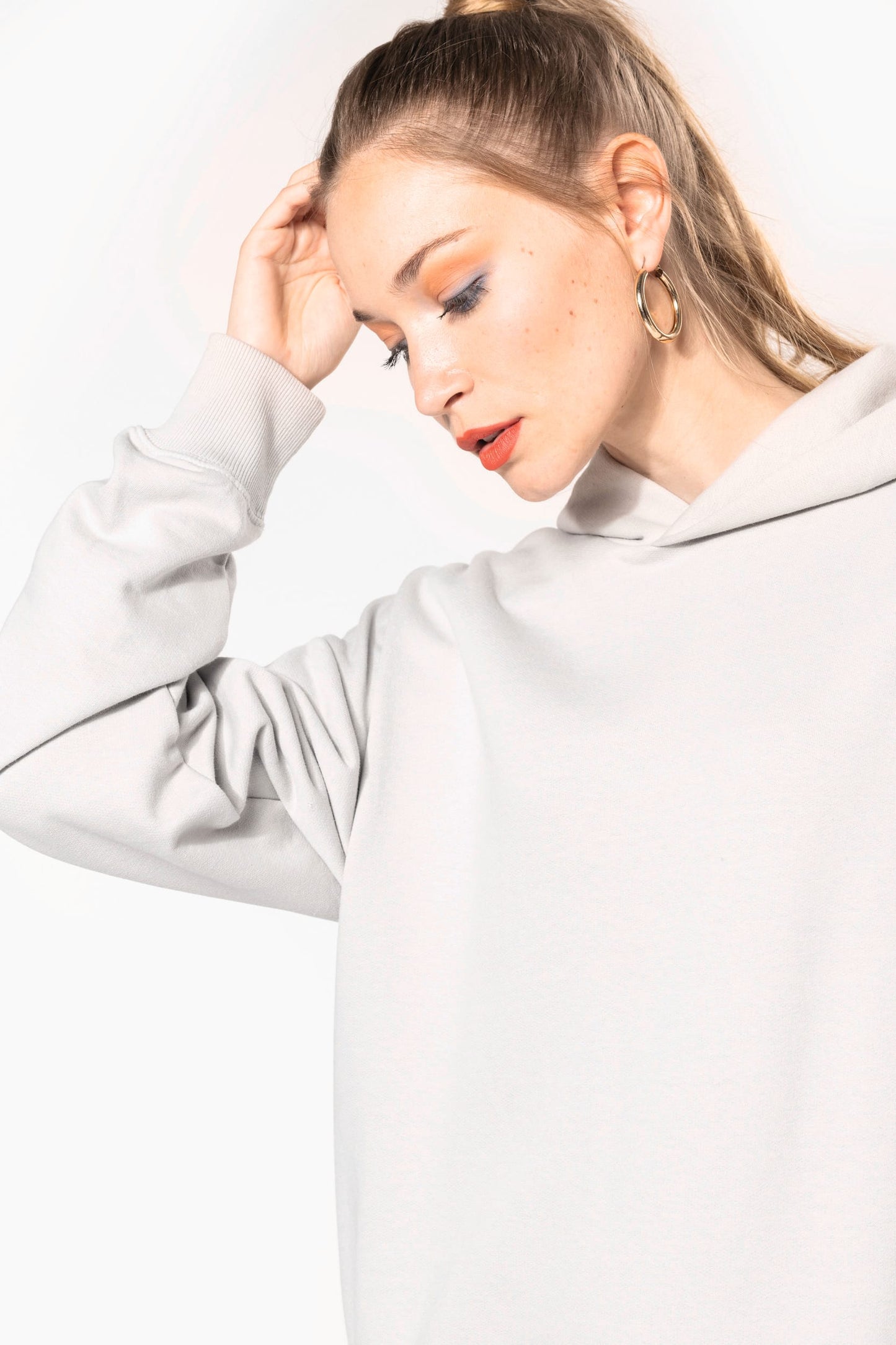 K4018 - Felpa unisex oversize con cappuccio in felpa