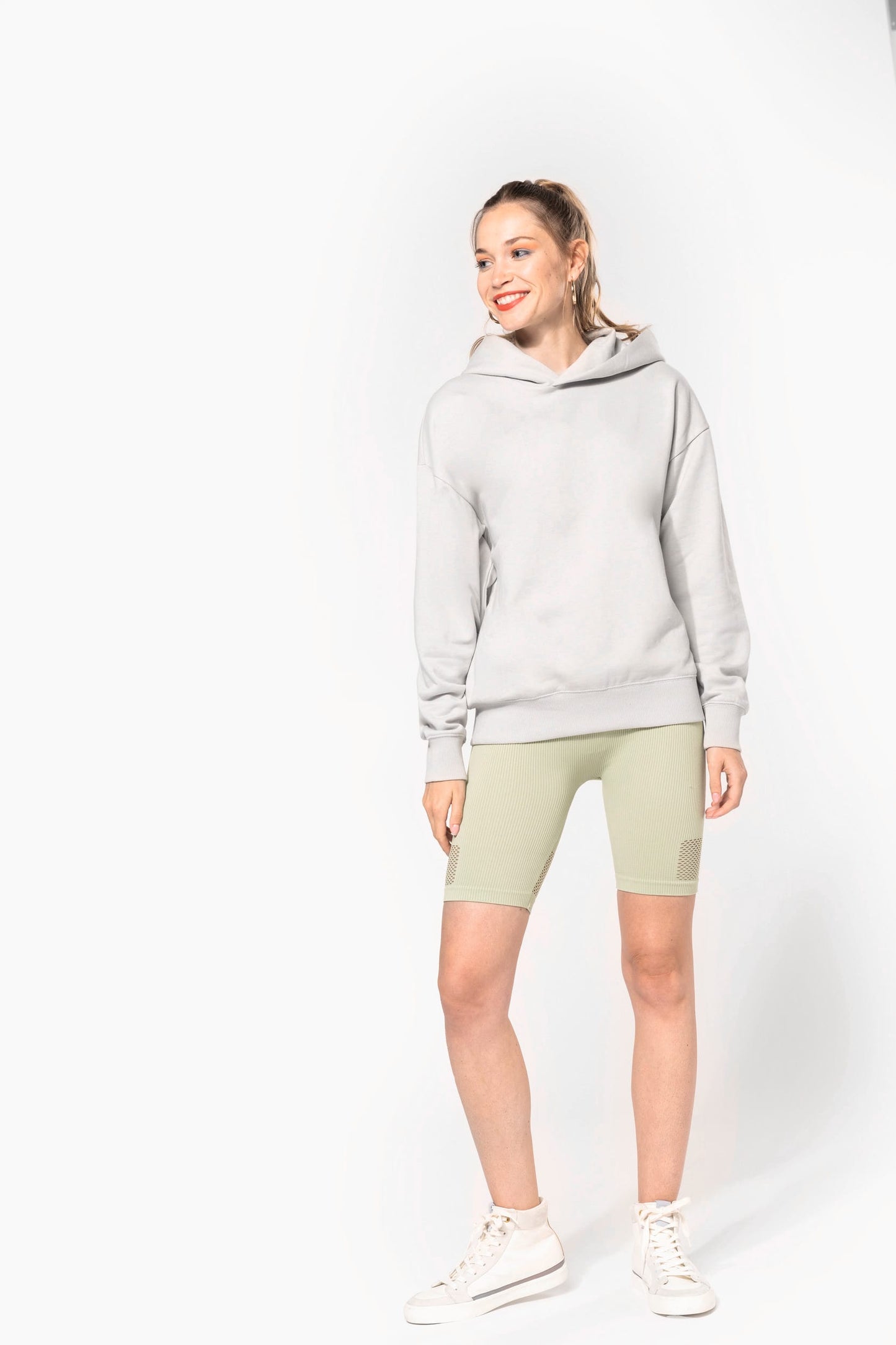 K4018 - Felpa unisex oversize con cappuccio in felpa