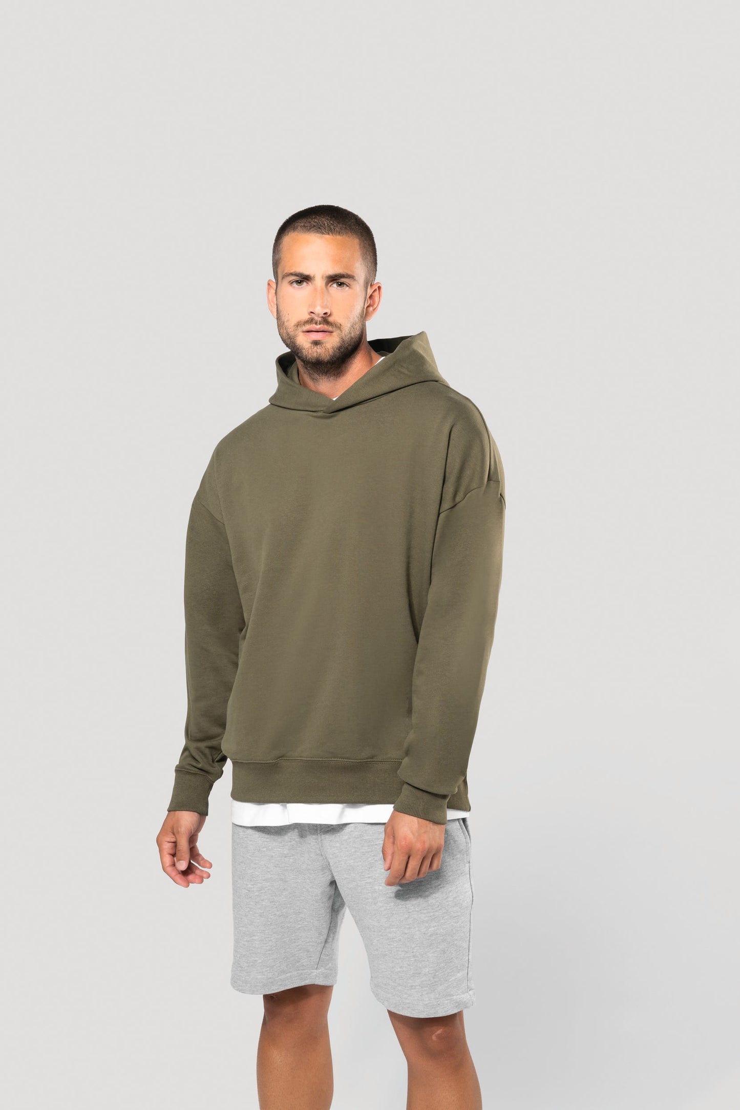 K4018 - Felpa unisex oversize con cappuccio in felpa