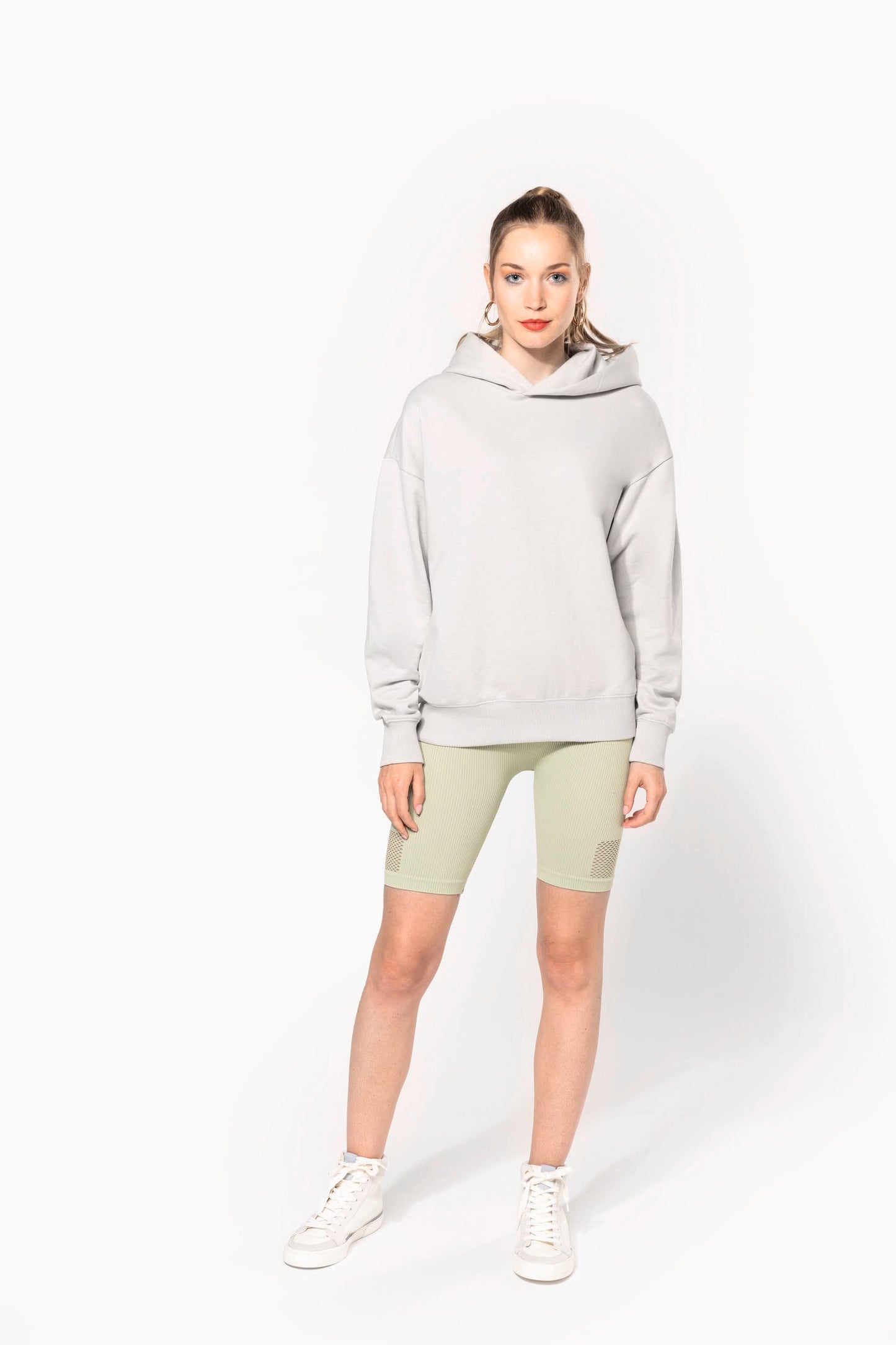 K4018 - Felpa unisex oversize con cappuccio in felpa