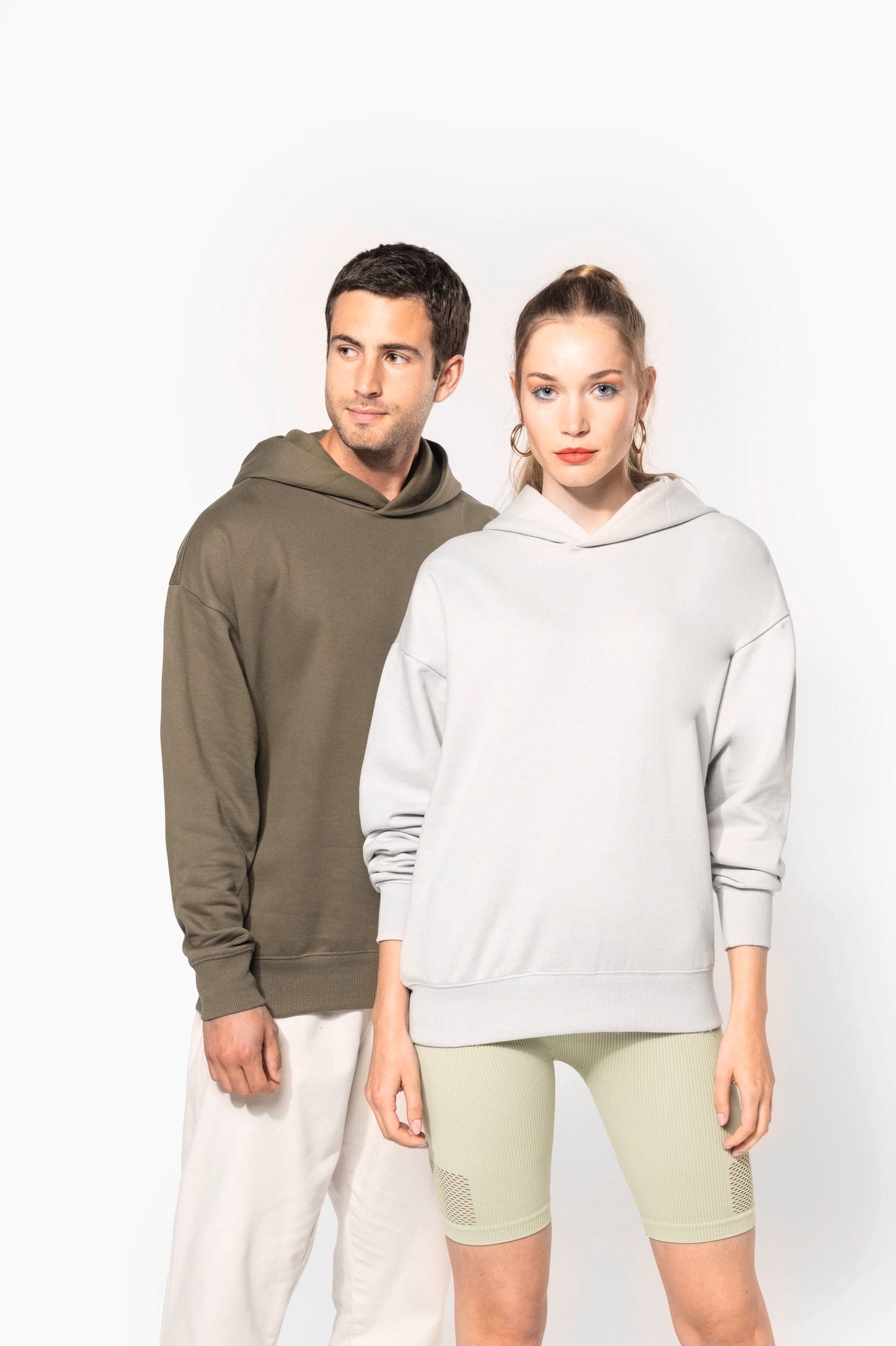 K4018 - Felpa unisex oversize con cappuccio in felpa