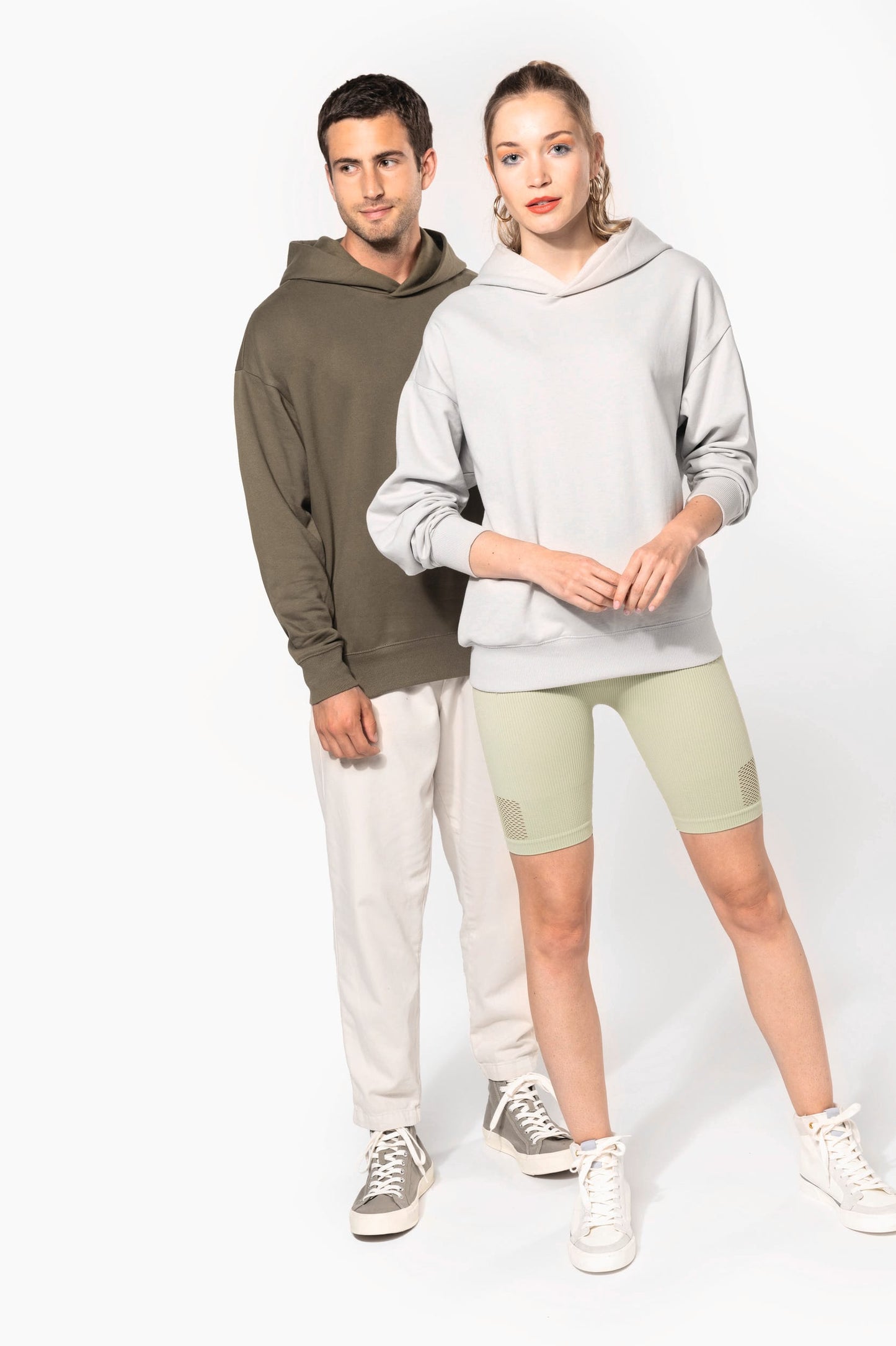 K4018 - Felpa unisex oversize con cappuccio in felpa