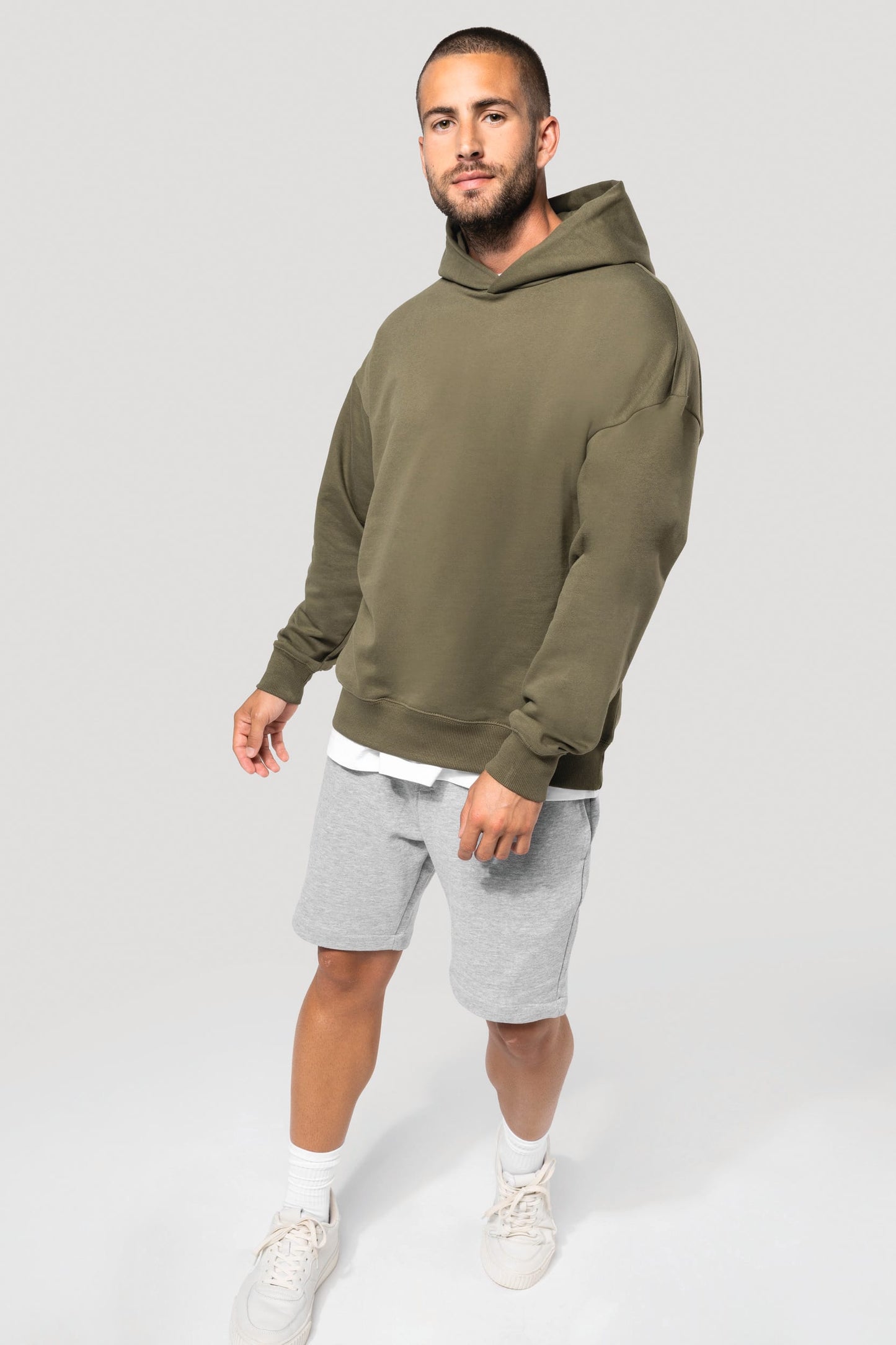K4018 - Felpa unisex oversize con cappuccio in felpa