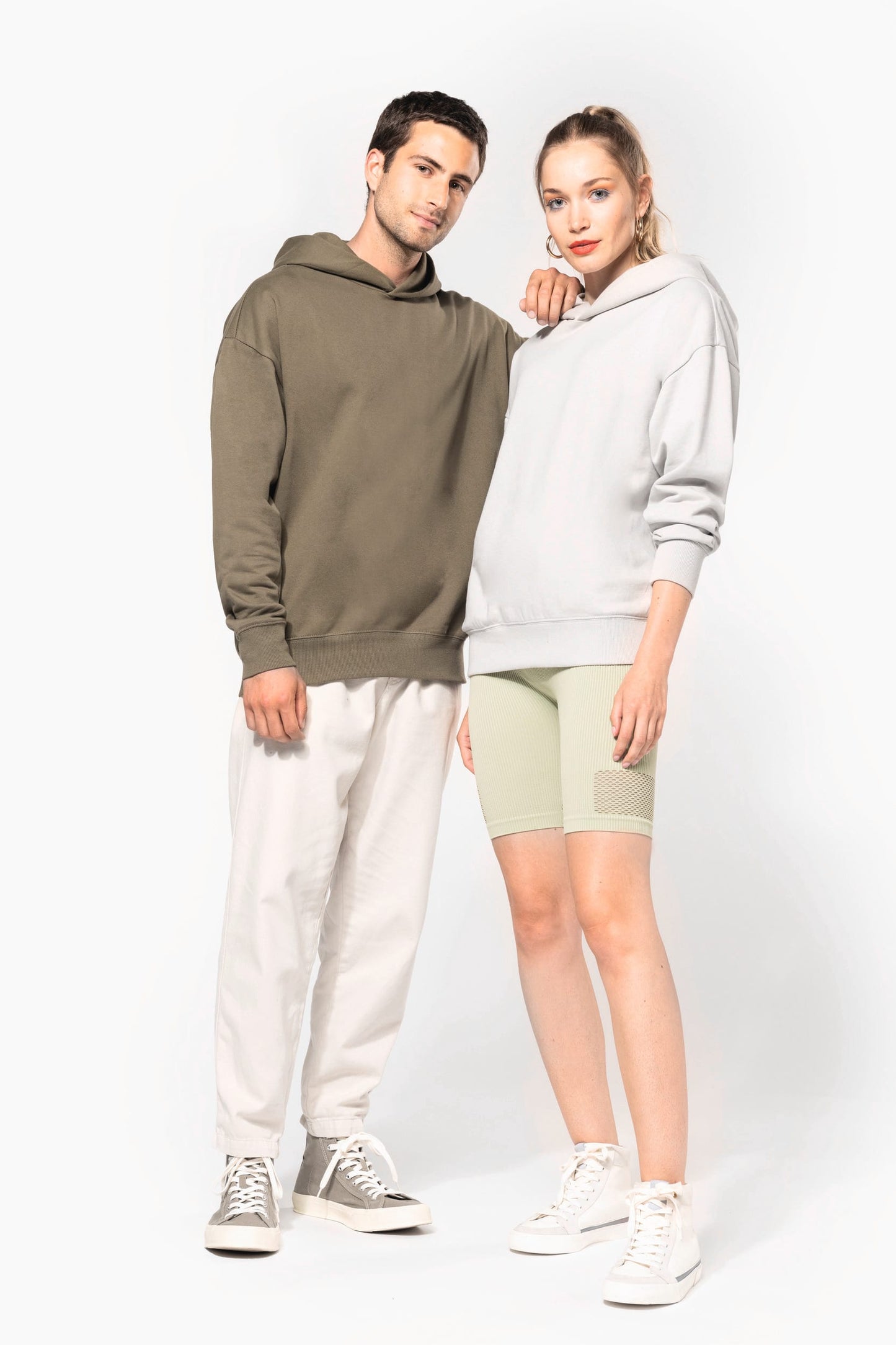 K4018 - Felpa unisex oversize con cappuccio in felpa