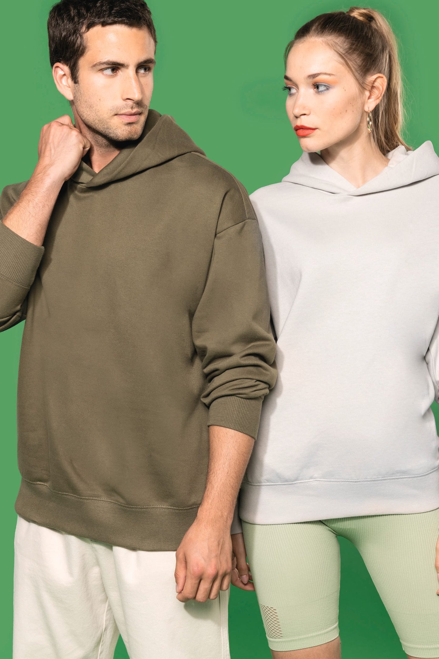K4018 - Felpa unisex oversize con cappuccio in felpa