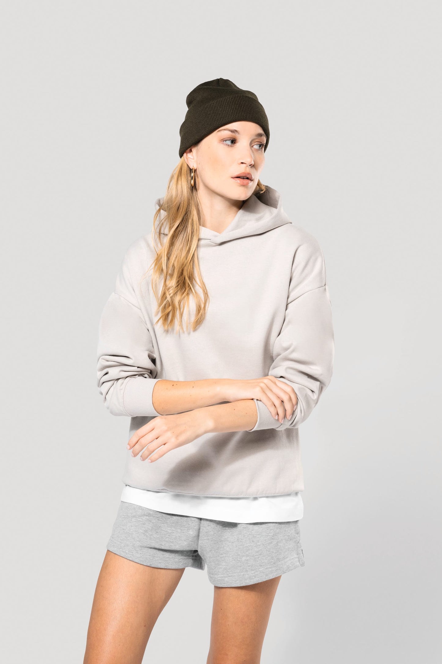 K4018 - Felpa unisex oversize con cappuccio in felpa